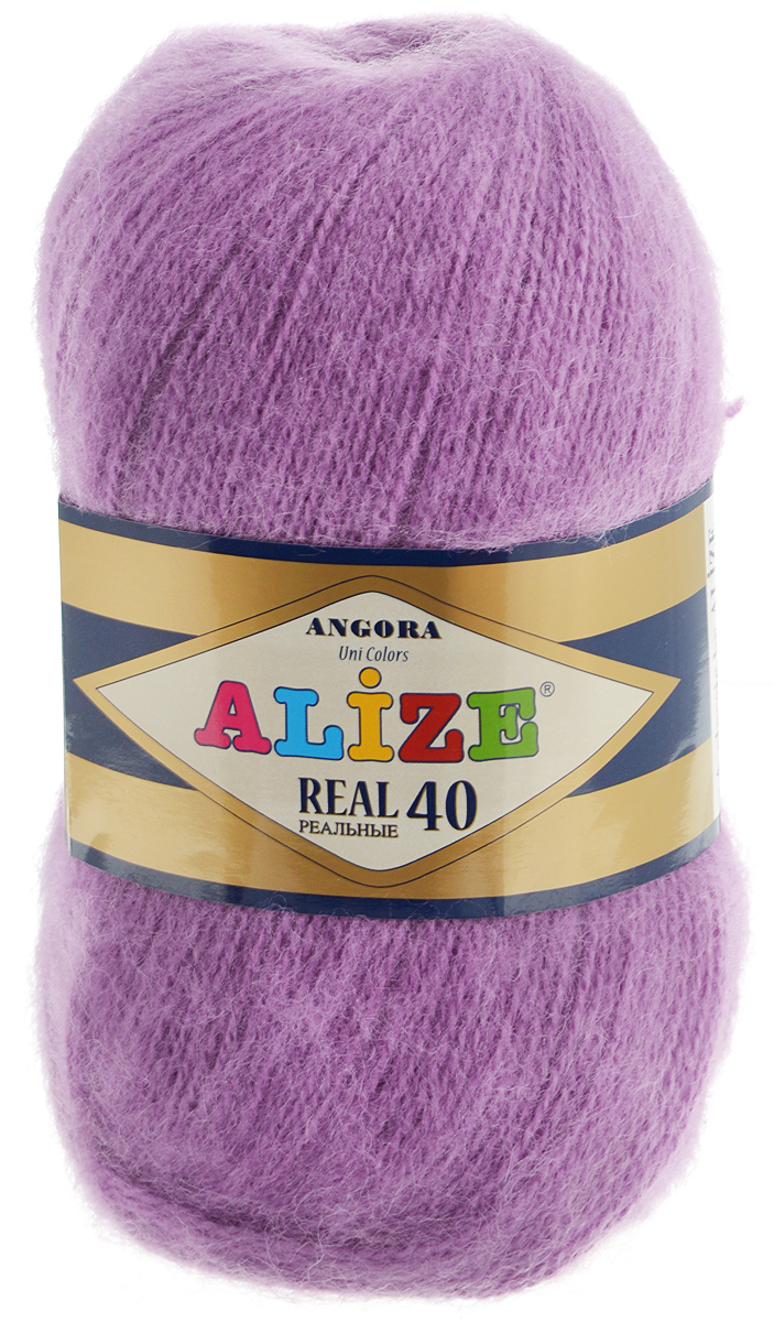 Пряжа для вязания Alize Angora Real, цвет: сиреневый (40), 480 м, 100 г, 5 шт551390-40_сиреневый Пряжа для вязания Alize Angora Real, цвет: сиреневый (40), 480 м, 100 г, 5 шт551390-40_сиреневыйAlize Angora Real - это ровная, тонкая и пушистая пряжа, изготовленная из 60% акрила и 40% шерсти. Нить не вытягивается, достаточно прочная и крепкая. Такая пряжа идеально подойдет для вязания зимних вещей (шарфов, жилетов, пуловеров) с различными ажурными узорами. Вещи, связанные из этой пряжи, хорошо и долго носятся, не выгорают и не линяют. Предназначена для ручного вязания спицами и крючком. Рекомендуемый размер спиц: № 2,5-5 мм, Рекомендованный размер крючка: № 1-4 мм. Состав: 60% акрил, 40% шерсть.
