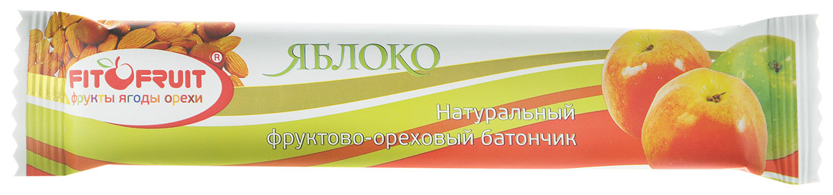 Fit&Fruit Фруктово-ореховый батончик со вкусом яблока, 40 г1603004 Fit&Fruit Фруктово-ореховый батончик со вкусом яблока, 40 г1603004Fit&Fruit - современный, инновационный бренд, который полностью удовлетворяет потребности людей в натуральном, полезном и здоровом питании. Возможность есть полезные и натуральные продукты для людей всех возрастов и социальных классов. Фруктово-ореховые батончики Fit&Fruit - это полностью натуральный продукт, состоящий из измельченных орехов и сухофруктов. В батончиках не используются искусственные красители, подсластители и консерванты. Также в батончиках не содержится сахар - только натуральная фруктоза. Батончики не проходят температурной обработки в процессе приготовления, благодаря чему в них сохраняются все витамины, минералы и микроэлементы, присущие свежим фруктам.