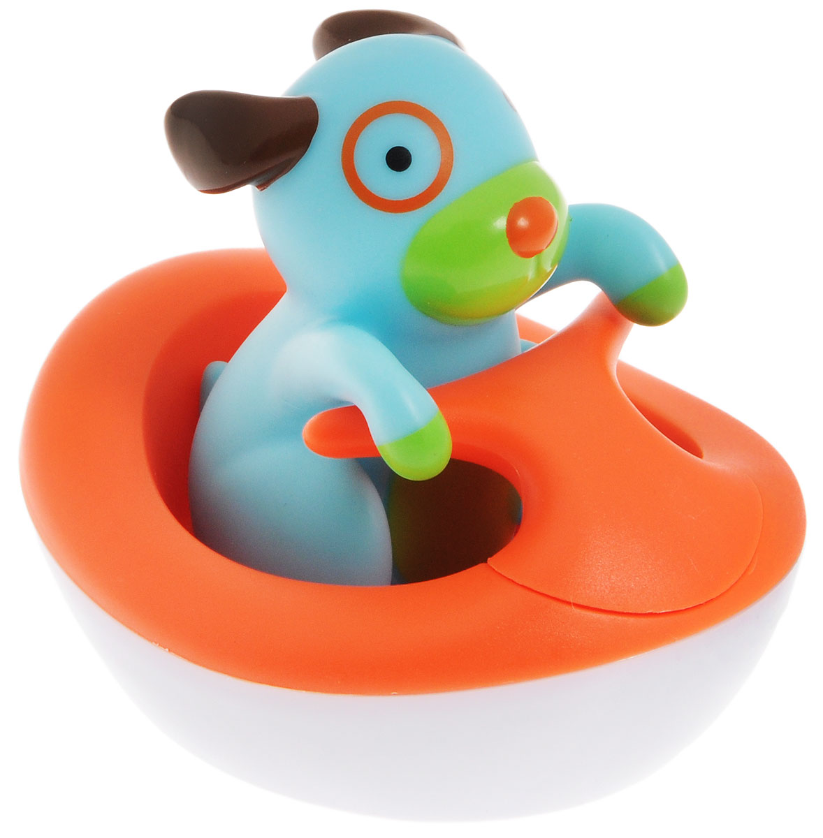 Skip Hop Игрушка для ванной Щенок на гидроциклеSH 235353 Skip Hop Игрушка для ванной Щенок на гидроциклеSH 235353Игрушка для ванной Skip Hop Щенок на гидроцикле понравится вашему ребенку и развлечет его во время купания. Игрушка выполнена из безопасного материала в виде гидроцикла с фигуркой щенка в нем. Фигурка съемная. При замыкании контактов на дне гидроцикла раздается лай, звук мотора и плеск воды. Игрушка для ванной способствует развитию звукового и цветового восприятия, тактильных ощущений. Она превратит купание в настоящий праздник! Для работы игрушки необходима 1 батарейка напряжением 3 V типа CR2032 (товар комплектуется демонстрационной).