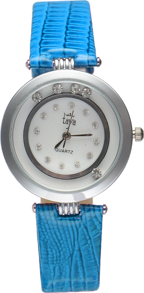 Часы наручные женские Taya, цвет: серебристый, синий. T-W-0020T-W-0020-WATCH-SL.BLUE Часы наручные женские Taya, цвет: серебристый, синий. T-W-0020T-W-0020-WATCH-SL.BLUEЭлегантные женские часы Taya выполнены из минерального стекла, искусственной кожи и нержавеющей стали. Циферблат инкрустирован стразами и дополнен символикой бренда. Корпус часов оформлен пятью стразами, перемещающимися по окружности. Корпус часов оснащен кварцевым механизмом со сменным элементом питания, а также дополнен ремешком из искусственной кожи, который застегивается на пряжку. Ремешок декорирован тиснением под кожу рептилии. Часы поставляются в фирменной упаковке. Часы Taya подчеркнут изящность женской руки и отменное чувство стиля у их обладательницы.