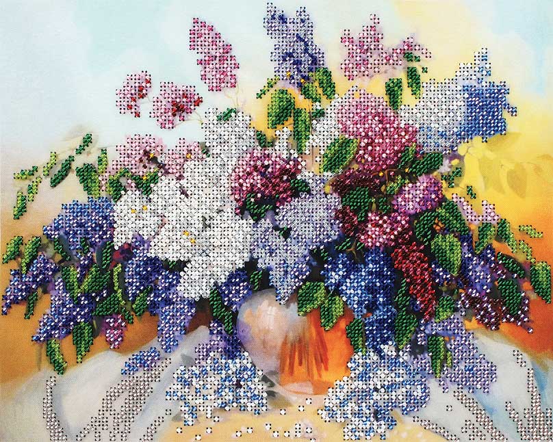 Набор для вышивания бисером Белоснежка Сирень, 24 x 30 см9026-CM Набор для вышивания бисером Белоснежка Сирень, 24 x 30 см9026-CMНабор для частичной вышивки бисером. Основа вышивки – ткань с нанесенным фоновым рисунком и схемой. Места вышивки бисером выделены условными обозначениями разного цвета, внизу схемы дан ключ с обозначением цвета на схеме и соответствующему ему номеру бисера. Набор комплектуется качественным чешским бисером Preciosa № 10. В процессе вышивки бисером изображение становится объемным, приобретая красивые блестящие акценты.