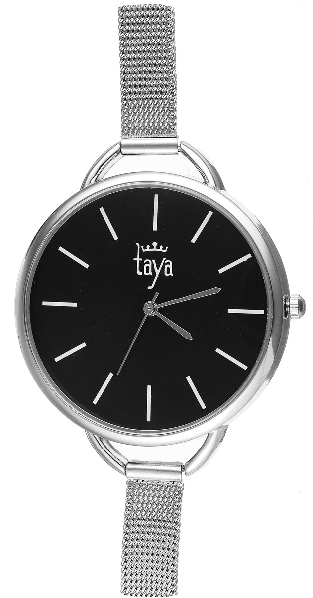 Часы наручные женские Taya, цвет: серебристый, черный. T-W-0476T-W-0476-WATCH-BLACK Часы наручные женские Taya, цвет: серебристый, черный. T-W-0476T-W-0476-WATCH-BLACKЭлегантные женские часы Taya выполнены из минерального стекла, металла и нержавеющей стали. Циферблат оформлен символикой бренда. Корпус часов оснащен кварцевым механизмом со сменным элементом питания, а также дополнен металлическим ремешком-цепочкой, который застегивается на пряжку. Часы поставляются в фирменной упаковке. Часы Taya подчеркнут изящность женской руки и отменное чувство стиля у их обладательницы.