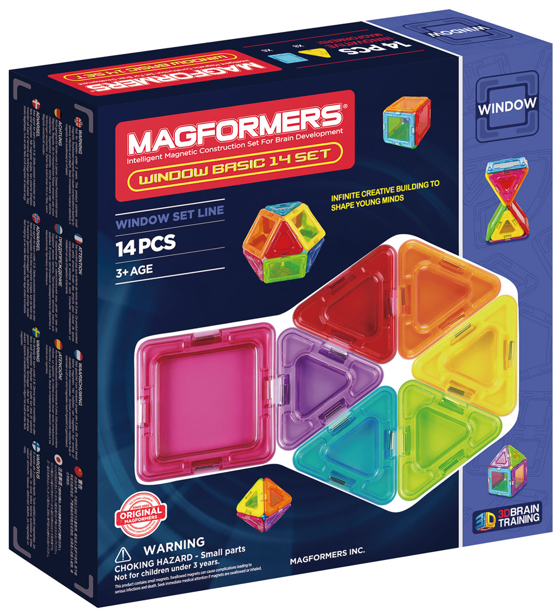 Magformers Магнитный конструктор Window Basic 714001714001 Magformers Магнитный конструктор Window Basic 714001714001Magformers Window Basic 14 – представитель новой серии Window, в которую также входят Window Basic 30 Set и Window Inspire 14 Set. Особенностью этой серии являются магнитные детали со сплошным центром, из которых можно собрать непрозрачные модели. Набор Window Basic 14 — идеально подойдет для начинающего строителя. В его состав входят квадраты и треугольники - самые базовые и легкие в применении фигуры. С их помощью малыш сможет постепенно перейти от аппликаций на плоскости к построению объемных моделей. Детали выполнены в ярких радужных цветах, что непременно порадует маленького архитектора. Все элементы набора совместимы с любыми другими конструкторами Магформерс. Те, кто уже имеет коллекцию магнитных конструкторов, сможет дополнить ее уникальными непрозрачными элементами и создавать еще более разнообразные и прочные постройки. Наборы Магформерс выгодно отличаются от других конструкторов тем, что внутри каждого элемента находятся магниты. В процессе соединения деталей магниты сами...