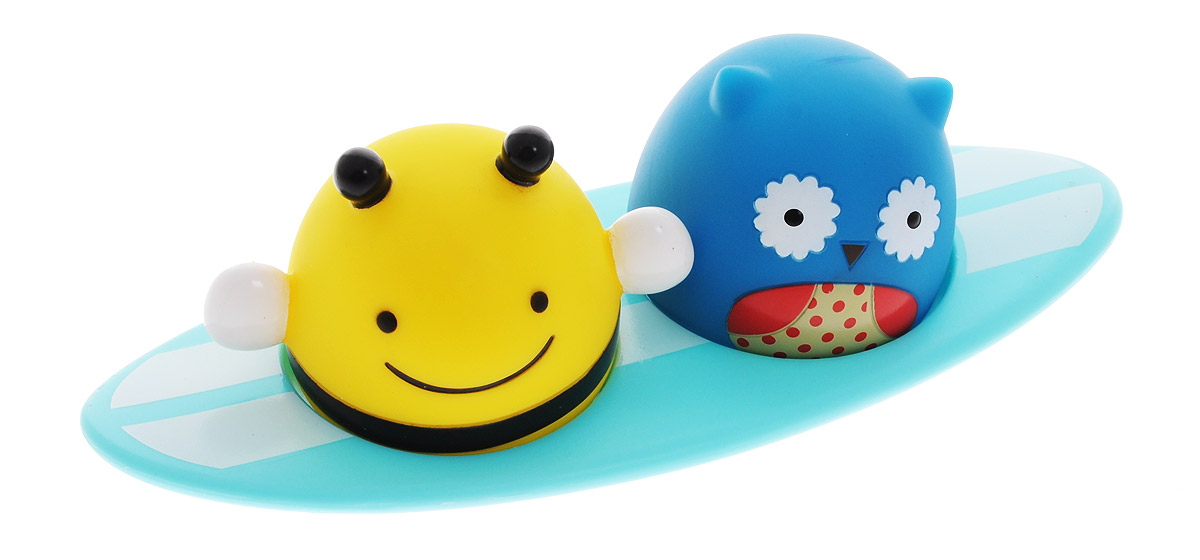 Skip Hop Игрушка для ванной СерферыSH 235356 Skip Hop Игрушка для ванной СерферыSH 235356Игрушка для ванной Skip Hop Серферы понравится вашему ребенку и развлечет его во время купания. Она выполнена из безопасного материала в виде пчелки и совы, сидящих на доске для серфинга. Размер игрушки идеален для маленьких ручек малыша. При замыкании контактов на основании фигурок пальцем или при контакте с водой фигурки начинают светиться. Игрушка для ванной способствует развитию цветового восприятия, тактильных ощущений и мелкой моторики рук, знакомит с причинно-следственными связями.