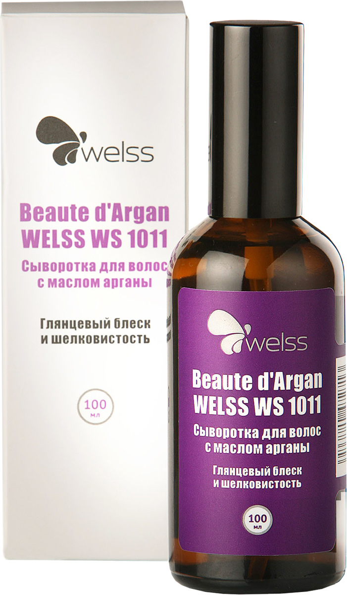 Сыворотка для волос с маслом арганы Beaute d`Argan WELSS WS 1011, 100млWS 1011 Сыворотка для волос с маслом арганы Beaute d`Argan WELSS WS 1011, 100млWS 1011Уникальная формула несмываемой сыворотки для волос глубоко питает и восстанавливает поверхность волос, придает вашим локонам здоровый ухоженный вид, глянцевый блеск и шелковистость.Защищает от солнца, ветра , мороза и от воздействия других вредных факторов окружающей внешней среды