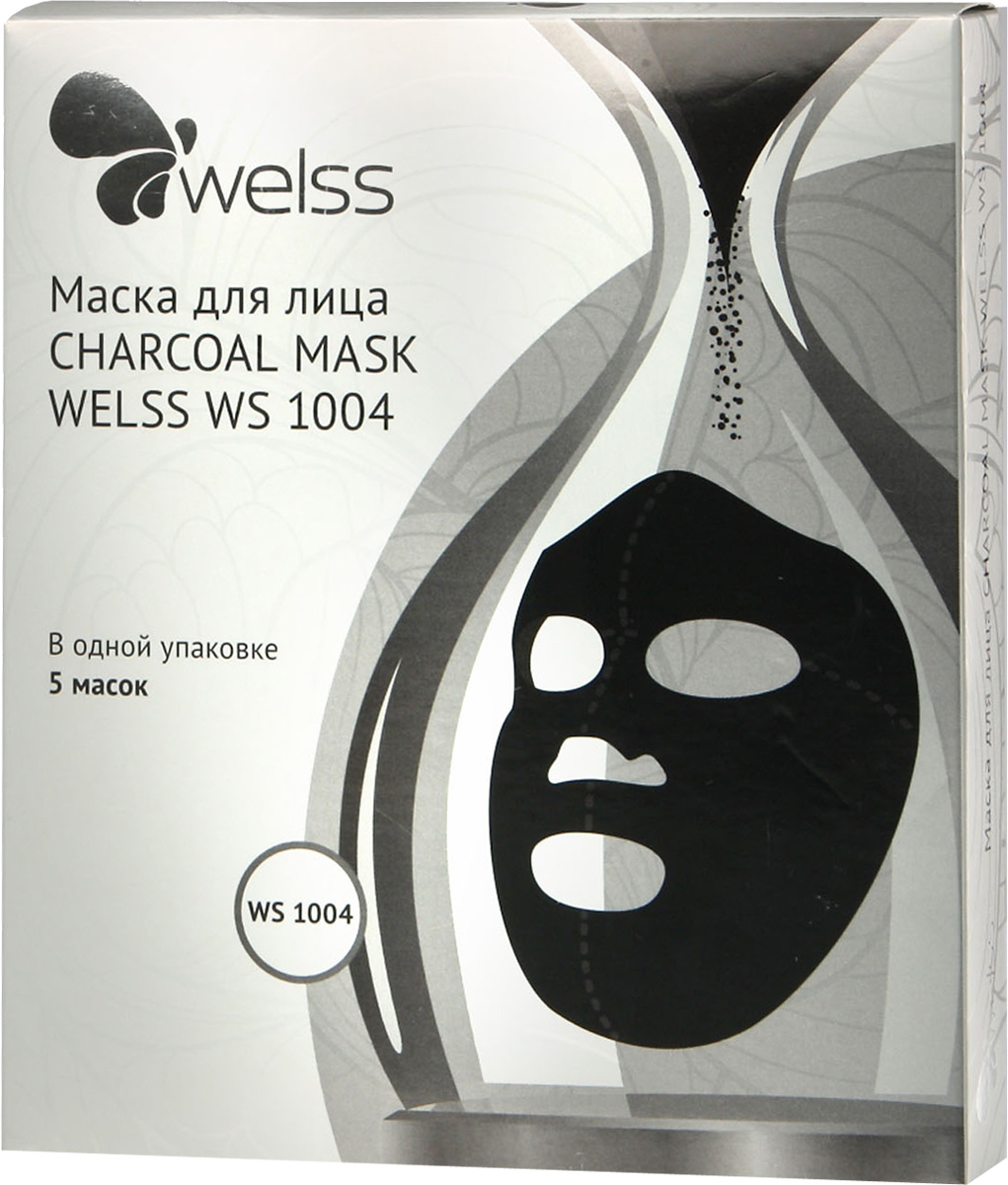 Маска для лица CHARCOAL MASK WELSS WS 1004 (упаковка 5шт)WS 1004 Маска для лица CHARCOAL MASK WELSS WS 1004 (упаковка 5шт)WS 1004??Черный уголь куродзуми из японского дуба Каси, получаемый обжигом древесины при низкой температуре – 400–700°С, не зря называют «Чёрным золотом!». Глубокое очищение пор, возвращает эластичность и тонус коже, сужение расширенных пор, баланс влаги в коже, возвращает здоровый цвет лица, делает кожу нежной, гладкой и увлажнённой.