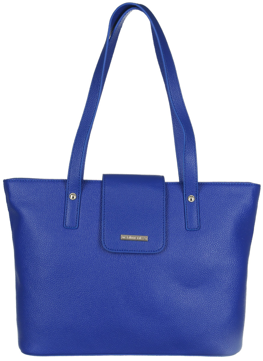 Сумка женская Fabretti, цвет: синий. N2561N2561-blue Сумка женская Fabretti, цвет: синий. N2561N2561-blueСтильная женская сумка Fabretti выполнена из натуральной кожи зернистой фактуры и оформлена металлической фурнитурой с символикой бренда. Изделие состоит из одного отделения, закрывающегося на застежку-молнию и дополнительно небольшим клапаном на магнитную кнопку. Отделение содержит карман-средник на молнии, два нашивных кармана для телефона и мелочей, два врезных кармана на молниях. На тыльной стороне расположен врезной карман на молнии. Сумка оснащена двумя удобными ручками, высота которых позволяет носить ее в руке, на запястье или на плече. Дно сумки дополнено металлическими ножками, защищающими ее от механических повреждений. Прилагается фирменный текстильный чехол для хранения изделия. Сумка Fabretti внесет элегантные нотки в ваш образ и подчеркнет ваше отменное чувство стиля.