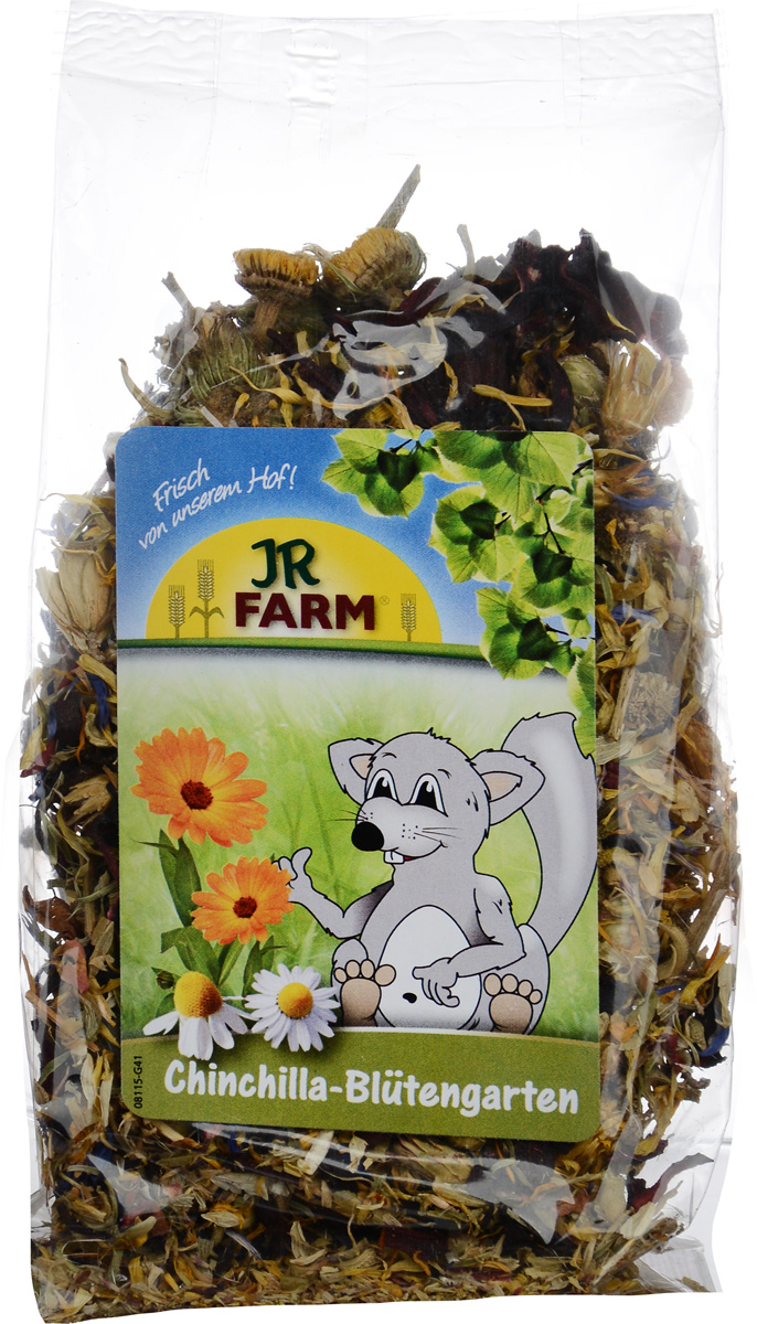 Лакомство для шиншилл JR Farm Цветочный сад, 50 г02342 Лакомство для шиншилл JR Farm Цветочный сад, 50 г02342Лакомство для шиншилл JR Farm Цветочный сад содержит большое количество клетчатки и мало калорий. Специально подобранные ингредиенты, такие как ромашка, хмель или календула, не только придают приятный аромат и вкус лакомству, но и также укрепляют иммунную систему животного. Состав: лепестки ноготков (календулы), лепестки гибискуса, лепестки ромашки, лепестки розы, лепестки василька, хмель. Гарантированный анализ: протеин 11,3%, жиры 3,1%, клетчатка 31,8%, зола 7,2%. Товар сертифицирован.
