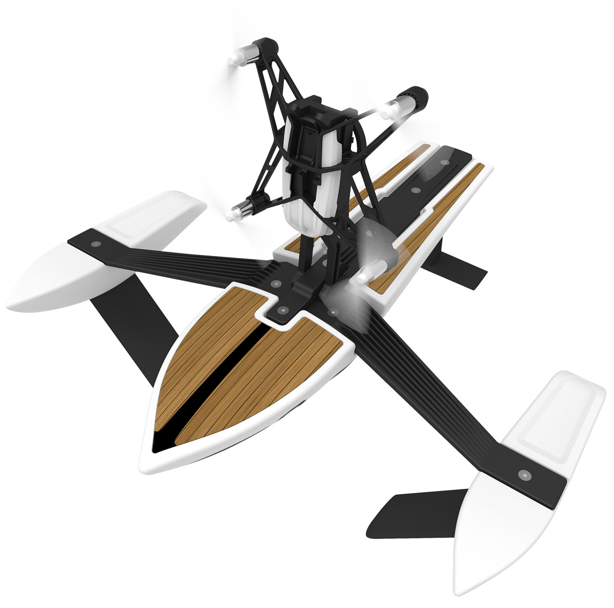 Parrot Квадрокоптер на радиоуправлении Minidrone Hydrofoil NewZ и корабль HydrofoilPF723404 Parrot Квадрокоптер на радиоуправлении Minidrone Hydrofoil NewZ и корабль HydrofoilPF723404Parrot Minidrone Hydrofoil NewZ - летающее радиоуправляемое устройство с четырьмя бесколлекторными двигателями и встроенной камерой. Невероятная акробатика Одно движение руки - и ваш квадрокоптер послушно выполняет повороты на 90 и 180 градусов, крутит мёртвые петли назад и вперёд. Он сконструирован с соблюдением правил безопасности: в случае аварии питание пропеллеров отключится. Создайте своего уникального робота Вы можете изменить внешний вид мини-дрона по своему вкусу с помощью наклеек. Водный режим Водоплавающая конструкция подпирает дрон на 5 - 6 сантиметров над водой сбалансированным образом. Вместе с ней, квадрокоптер способен развивать скорость до 10 км/ч в водном пространстве. Благодаря проработанной системе стабилизации и автопилоту квадрокоптером можно легко управлять через сенсорный интерфейс в приложении FreeFlight 3. Встроенная память: 1 ГБ (для записи видео) Разрешение видео:...