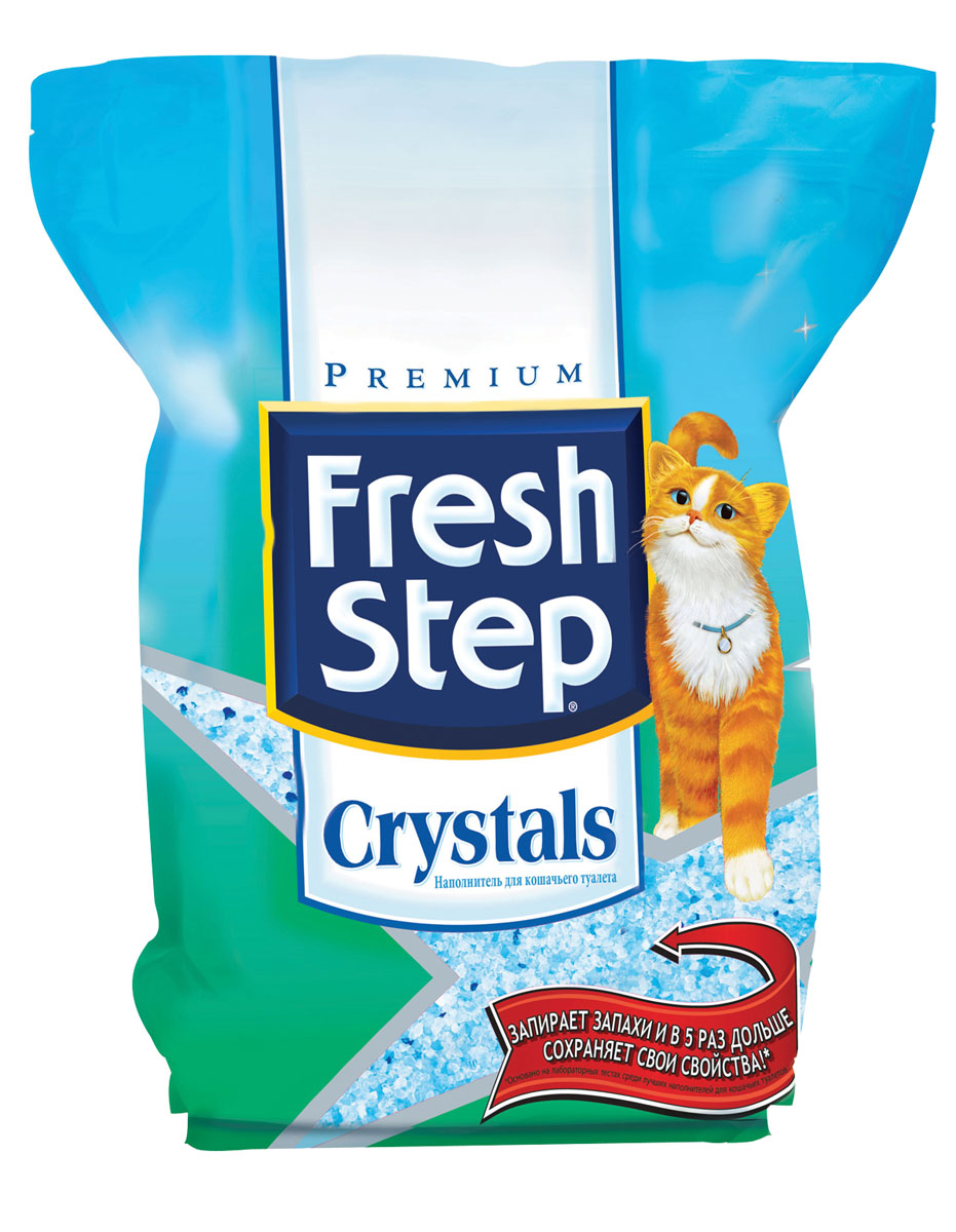 Наполнитель для кошачьего туалета Fresh Step Crystals, силикагелевый, 1,81 кг008/030736 Наполнитель для кошачьего туалета Fresh Step Crystals, силикагелевый, 1,81 кг008/030736Главное отличие наполнителя для кошачьего туалета Fresh Step Crystals - это способность замыкать неприятные запахи внутри кристаллов. Дезодорирующие кристаллы пропускают через себя жидкость как фильтр, замыкая неприятные запахи внутри себя. Оставшаяся часть влаги, проходя через кристаллы, без запахов оседает на дне лотка. При перемешивании и распределении кристаллов в лотке, влага испаряется, а запахи остаются внутри. Благодаря особым свойствам кристаллов, запахи удерживаются и не испаряются в атмосферу. Поэтому одна упаковка Fresh Step Crystals весом 1,8 кг будет контролировать запахи так же долго, как и 13,5 кг других высококачественных впитывающих наполнителей. Кристаллическая форма гранул минимизирует разбрасывание. Гранулы имеют маленький размер, что более приятно для кошачьих лап; их также легко просеивать через совок при уборке. Состав: силикагель. Вес: 1,81 кг. Товар сертифицирован.
