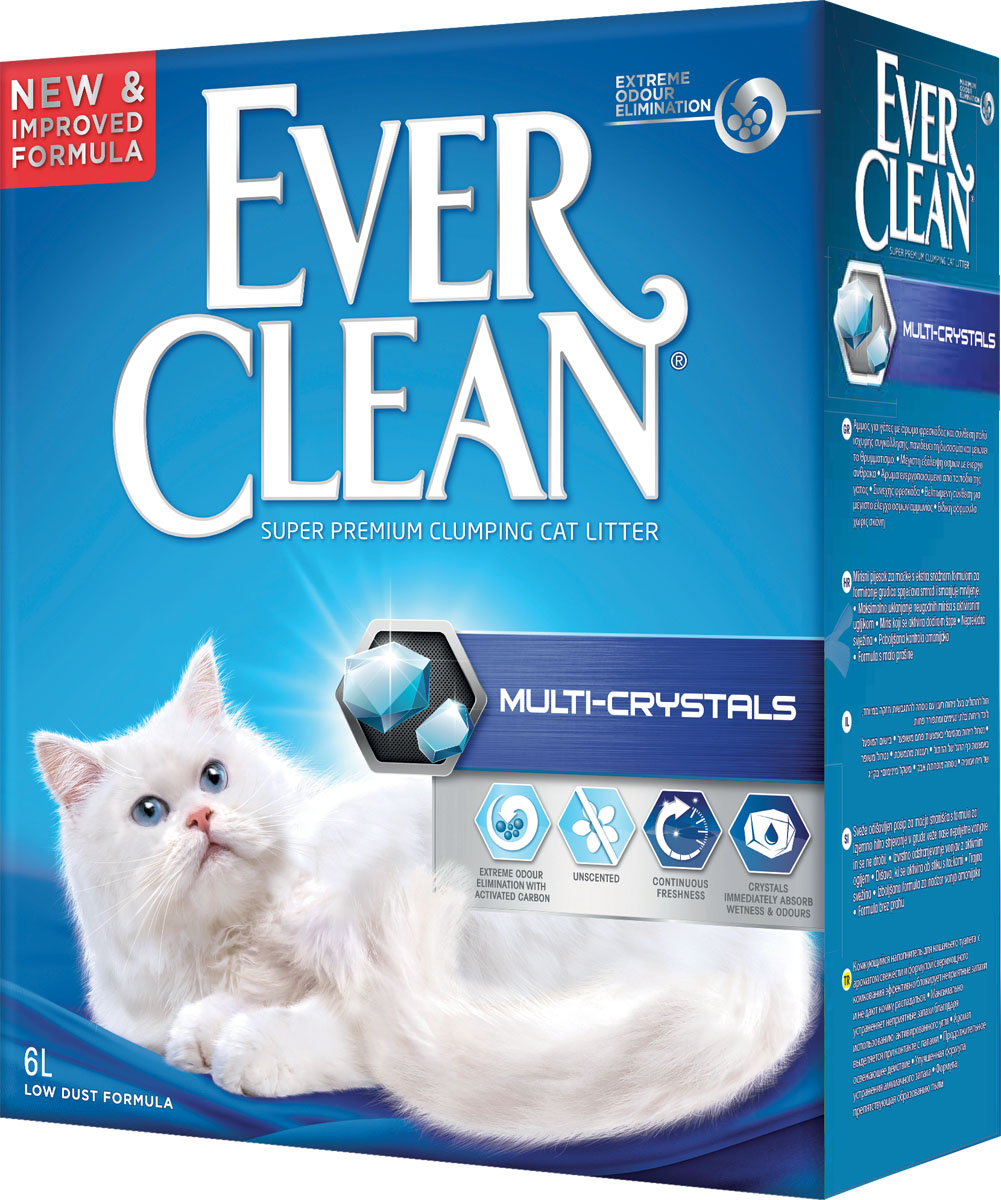 Наполнитель для кошачьего туалета Ever Clean Multi-Crystals, комкующийся, с кристаллами, 6 л410068 Наполнитель для кошачьего туалета Ever Clean Multi-Crystals, комкующийся, с кристаллами, 6 л410068Наполнитель Ever Clean Multi-Crystals - это элитная серия высококачественных комкующихся наполнителей с уникальными свойствами. Наполнитель состоит из специально обработанной и очищенной от пыли глины. Содержит синие и зеленые кристаллы, совместно воздействующие на неприятные запахи и немедленно блокирующие их, что обеспечивает максимальный контроль над запахом. Гранулы наполнителя обладают уникальными впитывающими свойствами и содержат активный компонент, который уничтожает запах, связанный с развитием микробов. В ядро каждой гранулы помещен специальным образом обработанный активированный уголь для максимального контроля запахов. Гранулы наполнителя не только отлично впитывают, но и образуют крепкие трудноразбиваемые комки. Состав: глина, активированный уголь. Без ароматизаторов. Вес: 6 кг. Товар сертифицирован.