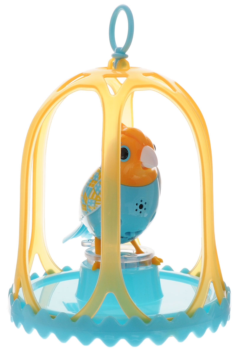 DigiBirds Интерактивная игрушка Птичка Carousal в клетке цвет бирюзовый желтый88295S_бирюзовый, желтый DigiBirds Интерактивная игрушка Птичка Carousal в клетке цвет бирюзовый желтый88295S_бирюзовый, желтыйПтичка DigiBirds Carousal - это забавная интерактивная игрушка, которая займет малыша на длительное время. Эта игрушка умеет выполнять разные действия: щебетать, петь песенки, при этом двигая головой и клювом. Если подуть на грудку птички, она начнет щебетать. Если подуть в свисток, птичка станет исполнять известную песенку. Игрушка воспроизводит свыше 55 музыкальных свистов. 2 режима работы игрушки: соло и хор. При переключении в режим хора, можно последовательно подсоединять птичек к главной, в результате они будут вместе исполнять песенки вслед за главной птичкой, и щебетать друг с другом. Птичка сидит в изящной клетке. Несколько клеток можно подвесить одну над другой. В комплекте с птичкой также идет свисток с удобным держателем для пальцев. Игрушка развивает музыкальный слух, любовь к музыке и животным. Для работы игрушки необходимы 3 батарейки напряжением 1,5V типа AG13/LR44 (товар комплектуется демонстрационными).