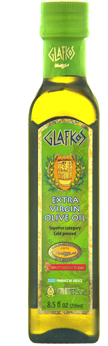 Glafkos Extra Virgin масло оливковое, 250 мл16005 Glafkos Extra Virgin масло оливковое, 250 мл16005Оливковое масло Glafkos Extra Virgin - получено путем первого холодного механического отжима, благодаря чему масло сохранило все полезные витамины и минеральные вещества содержащиеся в оливках. Оно произведено исключительно из оливок отборного качества сорта Коронейки, плоды внимательно и бережно собраны на южном побережье острова Крит в районе Мессара (Греция), который является одним из наиболее благоприятных мест на планете для выращивания оливок. Масло имеет насыщенный мягкий вкус олив, слегка горьковатое послевкусие, приятный пряный аромат и яркий золотисто-зеленый цвет, относится к классу Extra Virgin и является абсолютно натуральным продуктом. Не содержит никаких примесей и добавок. Продукт становится мутным при низкой температуре, что не влияет на качество оливкового масла. Один из главных показателей качества оливкового масла - кислотность, в оливковом масле Glafkos Extra Virgin не превышает 0,8%.