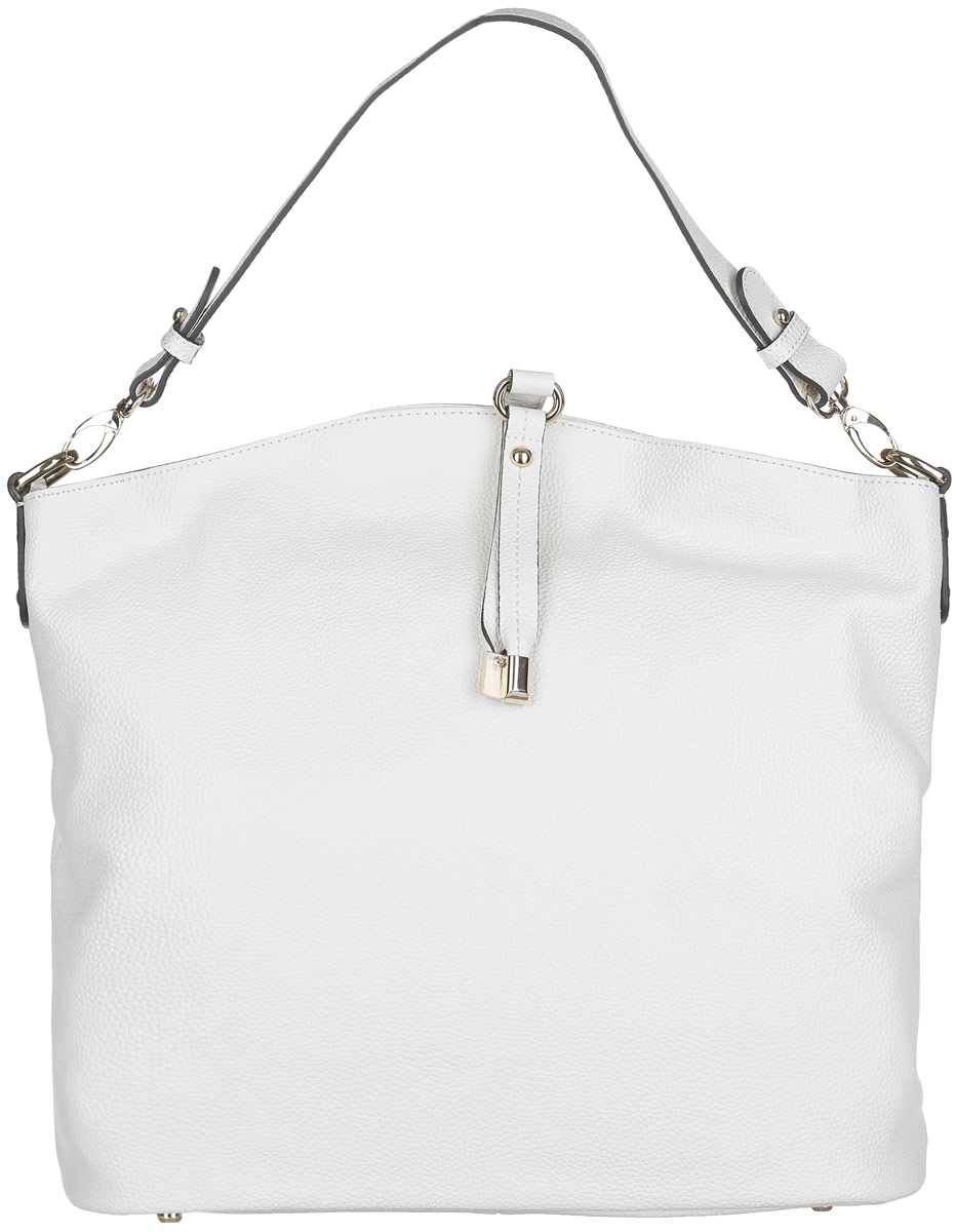 Сумка женская Fabretti, цвет: белый. N2530N2530-white Сумка женская Fabretti, цвет: белый. N2530N2530-whiteСтильная женская сумка Fabretti выполнена из натуральной кожи с фактурным тиснением и дополнена декоративным хлястиком. Изделие содержит одно вместительное отделение, которое закрывается на застежку-молнию. Внутри расположено два накладных кармашка для мелочей, карман-средник на застежке-молнии и два врезных кармана на молнии. Снаружи, на задней стороне сумки, расположен врезной карман на застежке-молнии. Сумка оснащена ручкой. Дно сумки дополнено металлическими ножками. Оригинальный аксессуар позволит вам завершить образ и быть неотразимой.