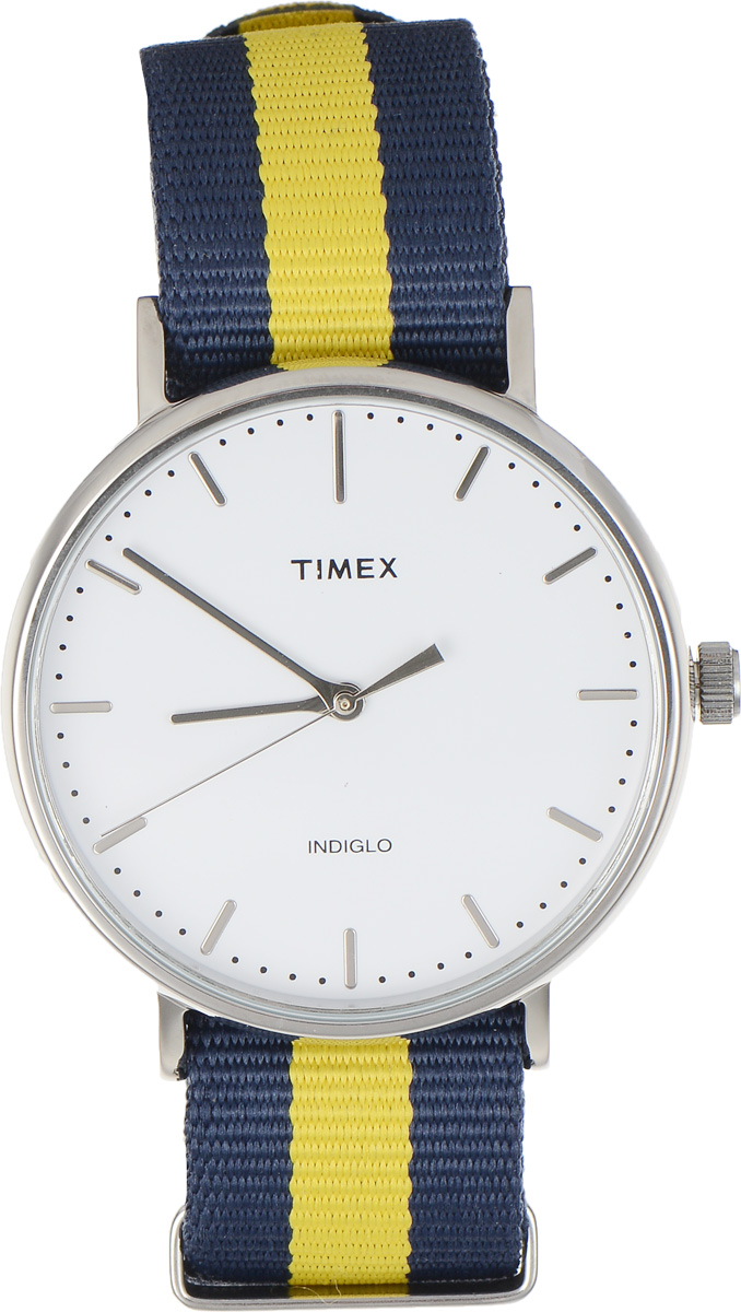 Часы наручные мужские Timex Weekender, цвет: темно-синий, желтый. TW2P90900TW2P90900 Часы наручные мужские Timex Weekender, цвет: темно-синий, желтый. TW2P90900TW2P90900Стильные мужские часы Timex Weekender - это модный и практичный аксессуар, который не только выгодно дополнит ваш образ, но и будет незаменим для каждого современного мужчины, ценящего свое время. Корпус с минеральным стеклом выполнен из латуни и оснащен задней крышкой из нержавеющей стали. Циферблат оснащен запатентованной электролюминесцентной подсветкой Indiglo и оформлен символикой бренда. Корпус изделия имеет степень влагозащиты 3 Bar, оснащен кварцевым механизмом и дополнен устойчивым к царапинам минеральным стеклом. Ремешок cо стильным принтом в полоску выполнен из нейлона и дополнен пряжкой, которая позволяет с легкостью снимать и надевать изделие. Часы поставляются в фирменной упаковке. Часы Timex подчеркнут ваш неповторимый стиль и дополнят любой наряд.