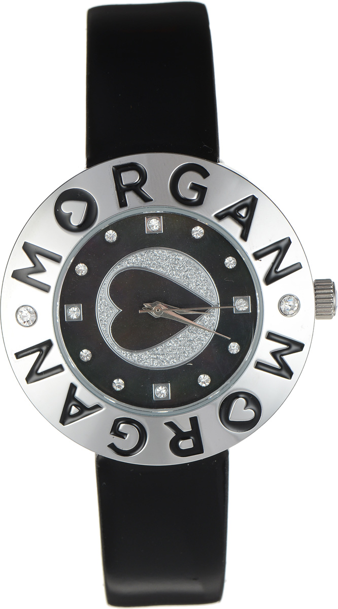 Часы наручные женские Morgan, цвет: серебряный, черный. M1127BBRM1127BBR Часы наручные женские Morgan, цвет: серебряный, черный. M1127BBRM1127BBRЭлегантные часы Morgan выполнены из нержавеющей стали, оформлены символикой бренда и инкрустированы чешскими кристаллами. Лаконичный корпус часов надежно защищен устойчивым к царапинам минеральным стеклом. Циферблат дополнен перламутровой вставкой. Корпус изделия оснащен кварцевым механизмом, дополнен кожаным ремешком с лаковым покрытием. Ремешок застегивается на практичную пряжку. Изделие поставляется в фирменной упаковке. Часы Morgan подчеркнут изящество женской руки и отменное чувство стиля у их обладательницы.