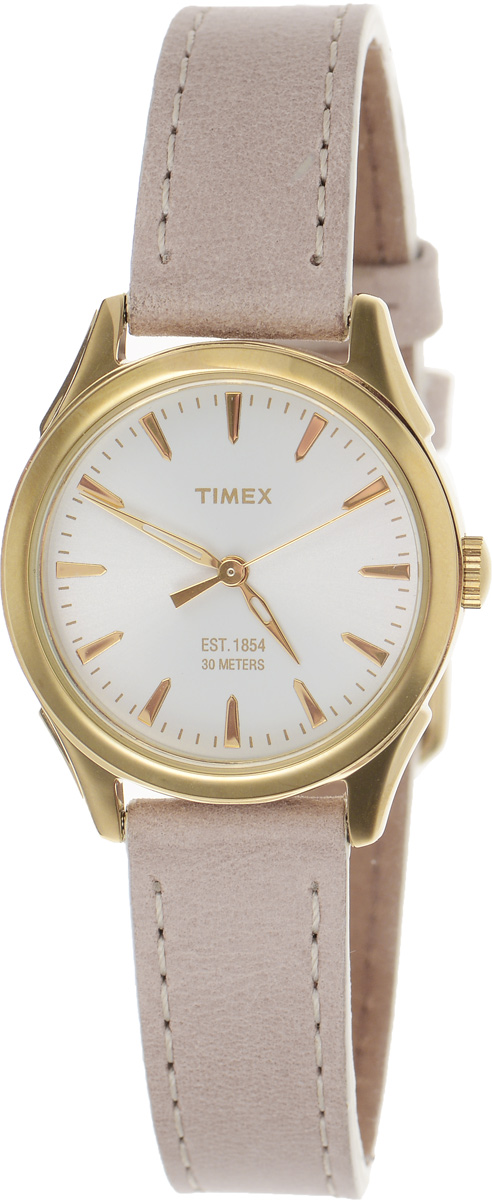 Часы наручные женские Timex Style Elevated, цвет: бежевый. TW2P82000TW2P82000 Часы наручные женские Timex Style Elevated, цвет: бежевый. TW2P82000TW2P82000Стильные часы Timex Style Elevated - это модный и практичный аксессуар, который не только выгодно дополнит ваш наряд, но и будет незаменим для каждой современной девушки, ценящей свое время. Корпус с минеральным стеклом выполнен из латуни и оснащен задней крышкой из нержавеющей стали. Циферблат оформлен логотипом бренда. Корпус изделия имеет степень влагозащиты 3 Bar, оснащен кварцевым механизмом и дополнен устойчивым к царапинам минеральным стеклом. Элегантный ремешок выполнен из натуральной кожи и дополнен пряжкой, которая позволяет с легкостью снимать и надевать изделие. Часы поставляются в фирменной упаковке. Часы Timex подчеркнут изящество ваших рук, а также ваш неповторимый стиль.