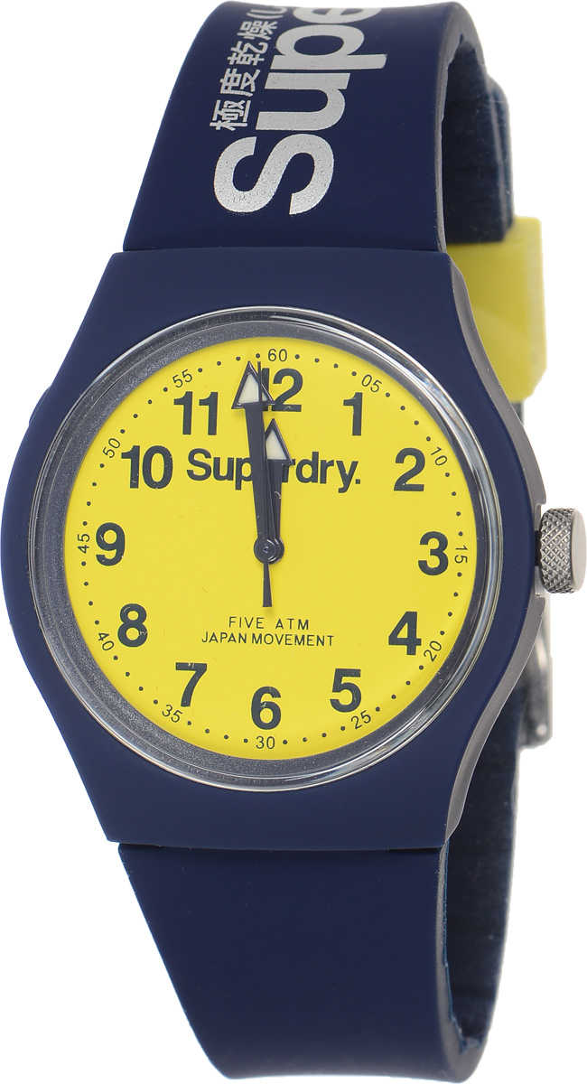 Часы наручные Superdry Urban, цвет: темно-синий. SYG164UYSYG164UY Часы наручные Superdry Urban, цвет: темно-синий. SYG164UYSYG164UYСтильные часы Superdry Urban выполнены из нержавеющей стали, пластика и хезалитового стекла. Циферблат оформлен символикой бренда. Корпус изделия имеет степень влагозащиты 5 Bar, оснащен кварцевым механизмом и дополнен устойчивым к царапинам хезалитовым стеклом. Ремешок современного дизайна выполнен из силикона и оснащен пряжкой, которая позволит с легкостью снимать и надевать изделие. Часы поставляются в фирменной упаковке. Часы Superdry Urban сочетают в себе американский винтаж, японскую эстетику и традиционный британский стиль, тем самым прекрасно дополнят образ.