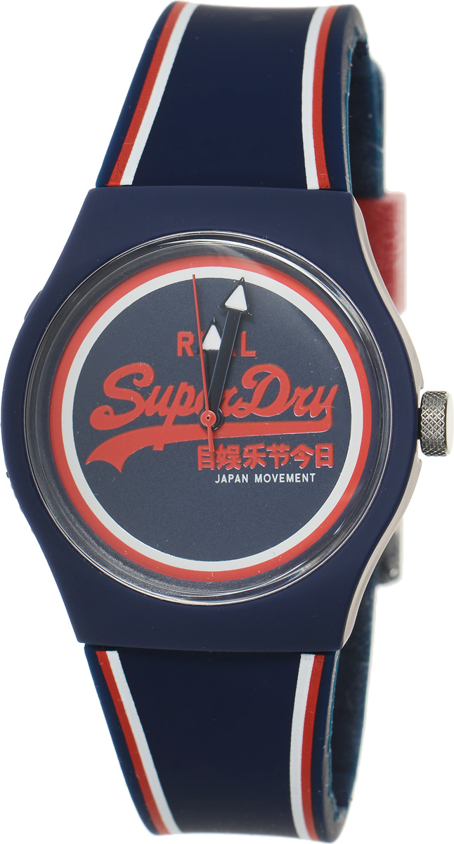 Часы наручные Superdry Urban, цвет: темно-синий. SYG198URSYG198UR Часы наручные Superdry Urban, цвет: темно-синий. SYG198URSYG198URСтильные часы Superdry Urban выполнены из пластика и хезалитового стекла. Циферблат и корпус оформлены символикой бренда. Корпус изделия оснащен кварцевым механизмом и дополнен устойчивым к царапинам хезалитовым стеклом. Ремешок современного дизайна выполнен из силикона и оснащен пряжкой, которая позволит с легкостью снимать и надевать изделие. Часы поставляются в фирменной упаковке. Часы Superdry Urban сочетают в себе американский винтаж, японскую эстетику и традиционный британский стиль, тем самым прекрасно дополнят образ.