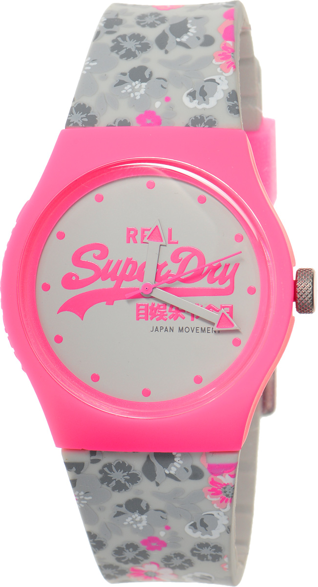 Часы наручные Superdry Urban, цвет: серый, розовый. SYL169EPSYL169EP Часы наручные Superdry Urban, цвет: серый, розовый. SYL169EPSYL169EPСтильные часы Superdry Urban выполнены из пластика и хезалитового стекла. Циферблат и корпус оформлены символикой бренда, на ремешке оригинальный цветочный принт. Корпус изделия оснащен кварцевым механизмом и дополнен устойчивым к царапинам хезалитовым стеклом. Ремешок современного дизайна выполнен из силикона и оснащен пряжкой, которая позволит с легкостью снимать и надевать изделие. Часы поставляются в фирменной упаковке. Часы Superdry Urban сочетают в себе американский винтаж, японскую эстетику и традиционный британский стиль, тем самым прекрасно дополнят образ.