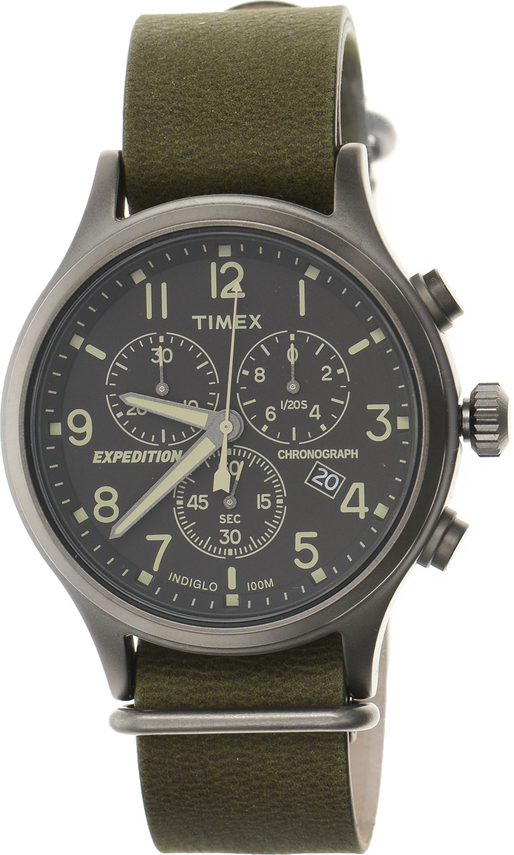 Часы наручные мужские Timex Analog Premium, цвет: темно-зеленый, черный. TW4B04100TW4B04100 Часы наручные мужские Timex Analog Premium, цвет: темно-зеленый, черный. TW4B04100TW4B04100Стильные мужские часы Timex Analog Premium - это модный и практичный аксессуар, который не только выгодно дополнит ваш образ, но и будет незаменим для каждого современного мужчины, ценящего свое время. Корпус с минеральным стеклом выполнен из нержавеющей стали. Циферблат оснащен запатентованной электролюминесцентной подсветкой Indiglo и оформлен символикой бренда. Часы дополнены хронографом и имеют индикатор даты. Корпус изделия имеет степень влагозащиты 10 Bar, оснащен кварцевым механизмом и дополнен устойчивым к царапинам минеральным стеклом. Ремешок выполнен из натуральной кожи и дополнен пряжкой, которая позволяет с легкостью снимать и надевать изделие. Часы поставляются в фирменной упаковке. Часы Timex подчеркнут ваш неповторимый стиль и дополнят любой наряд.
