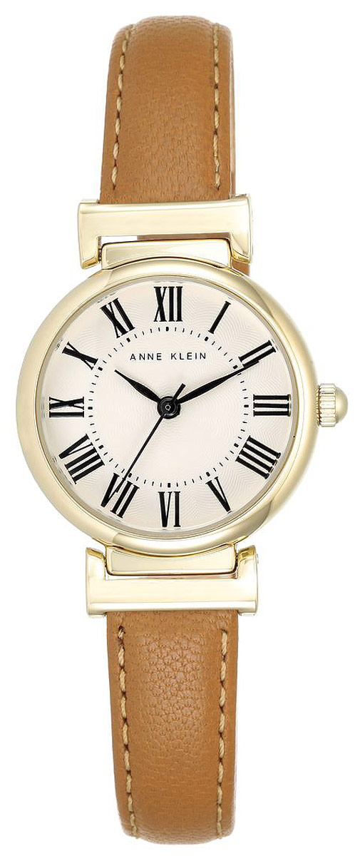 Часы наручные женские Anne Klein Daily, цвет: золотистый, светло-коричневый. 22462246 CRHY Часы наручные женские Anne Klein Daily, цвет: золотистый, светло-коричневый. 22462246 CRHYЭлегантные женские часы Anne Klein Daily выполнены из металлического сплава, оформлены символикой бренда. Лаконичный корпус надежно защищен устойчивым к царапинам минеральным стеклом, а также имеет степень влагозащиты 3 Bar. Часы оснащены кварцевым механизмом, дополнены изящным ремешком из натуральной кожи. Ремешок застегивается на практичную пряжку. Часы поставляются в фирменной упаковке. Часы Anne Klein Daily подчеркнут изящество женской руки и отменное чувство стиля у их обладательницы.