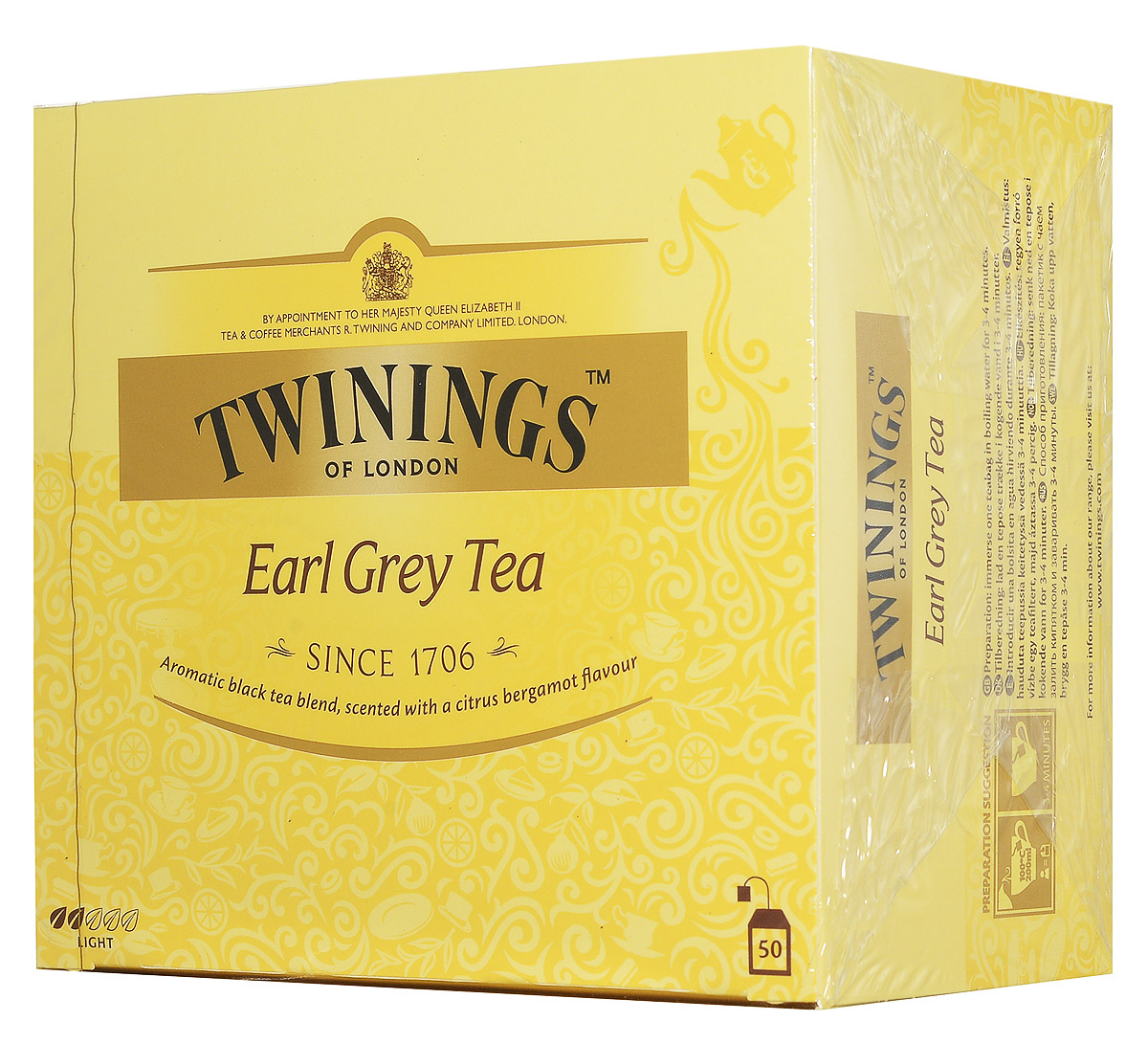 Twinings Earl Grey Tea черный ароматизированный чай в пакетиках, 50 шт070177078966 Twinings Earl Grey Tea черный ароматизированный чай в пакетиках, 50 шт070177078966Twinings Earl Grey - ароматная смесь черного чая с цитрусовым вкусом бергамота.