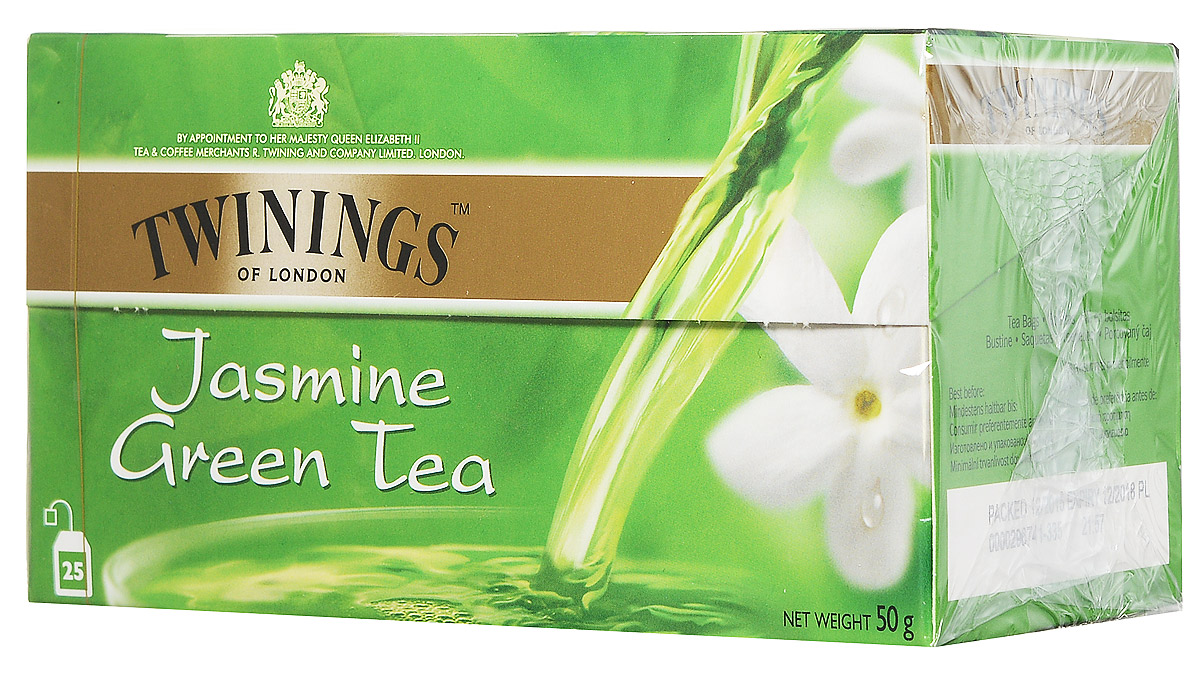 Twinings Green Tea & Jasmine зеленый чай с цветами жасмина в пакетиках, 25 шт070177011710 Twinings Green Tea & Jasmine зеленый чай с цветами жасмина в пакетиках, 25 шт070177011710Twinings Green Tea & Jasmine - смесь сортов зеленого чая с добавлением цветков жасмина.