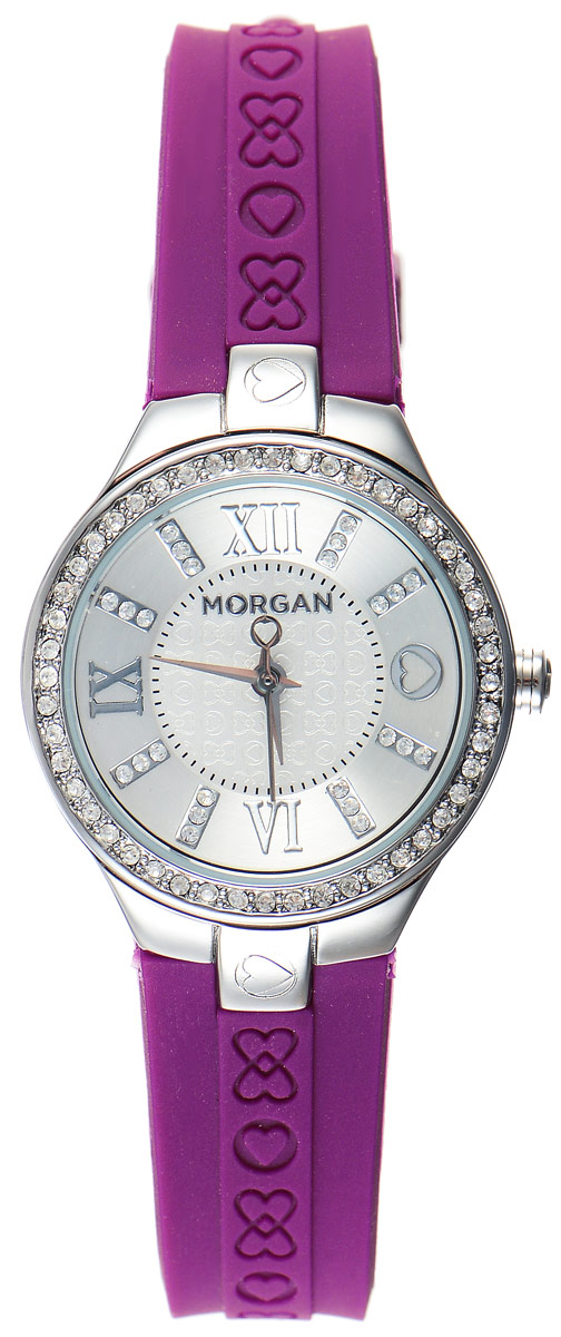 Часы наручные женские Morgan, цвет: стальной, фиолетовый. M1138VBRM1138VBR Часы наручные женские Morgan, цвет: стальной, фиолетовый. M1138VBRM1138VBRОригинальные часы Morgan выполнены из стали, оформлены символикой бренда и инкрустированы чешскими кристаллами. Лаконичный корпус часов надежно защищен устойчивым к царапинам минеральным стеклом. Часы оснащены кварцевым механизмом, дополнены ремешком из силикона, который застегивается на практичную пряжку. Изделие поставляется в фирменной упаковке. Часы Morgan подчеркнут изящество женской руки и отменное чувство стиля у их обладательницы.