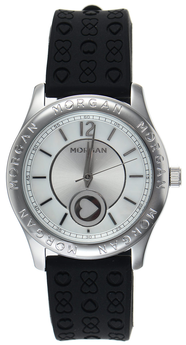 Часы наручные женские Morgan, цвет: стальной, черный. M1132BBRM1132BBR Часы наручные женские Morgan, цвет: стальной, черный. M1132BBRM1132BBRОригинальные часы Morgan выполнены из стали, оформлены символикой бренда. Циферблат украшен вставкой из перламутра. Лаконичный корпус часов надежно защищен устойчивым к царапинам минеральным стеклом, а также имеет степень влагозащиты 3 Bar. Часы оснащены кварцевым механизмом, дополнены ремешком из силикона, который застегивается на практичную пряжку. Изделие поставляется в фирменной упаковке. Часы Morgan подчеркнут изящество женской руки и отменное чувство стиля у их обладательницы.