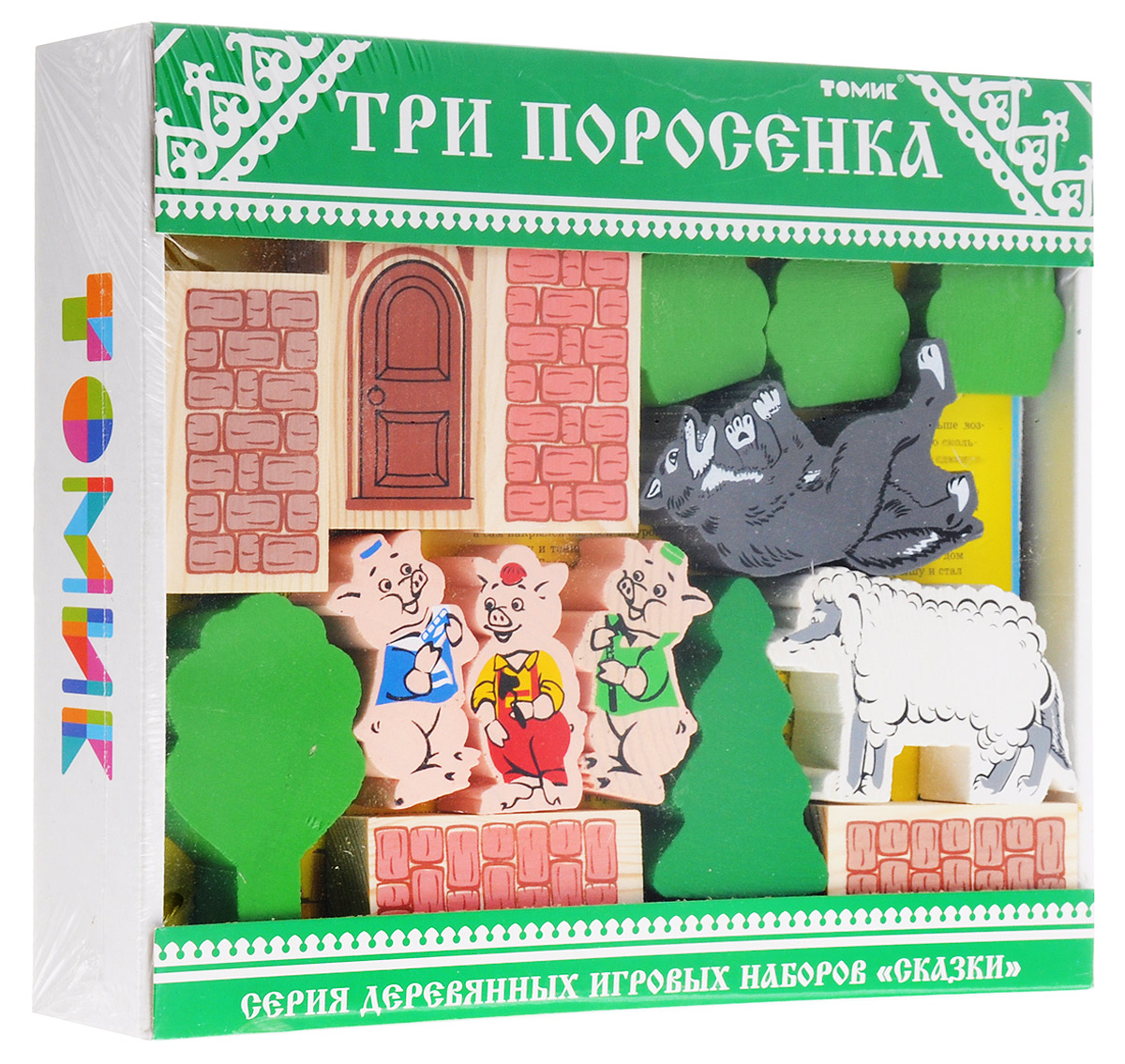 Томик Конструктор Три поросенка4534-6 Томик Конструктор Три поросенка4534-6Не секрет, что дети очень любят сказки. И не просто их слушать или смотреть, но и принимать в них самое активное участие. Например, в качестве актера или режиссера собственной сказочной истории. Ведь это так здорово - придумать сказку самому! Такая сюжетная игра, особенно когда ребенок играет вместе с родителями, это очень важный этап формирования его умственных способностей. Тут и сообразительность, фантазия, творческие способности, усидчивость, самостоятельность. А самое главное, такая игра стимулирует активную речь ребенка. Конструктор Томик Три поросенка перенесет ребенка и вас в красочный мир сказок, научит добру и вежливости. Жизненно важный урок будет выучен в игровой и ненавязчивой форме. Состоит конструктор из 31 красочного элемента. Пять деталей - это фигуры героев сказки: три поросенка, два волка (серый волк и волк в овечьей шкуре). Оставшиеся детали - это детали для трех домиков поросят, зеленые кусты, здесь даже есть горящий камин и огромный ...