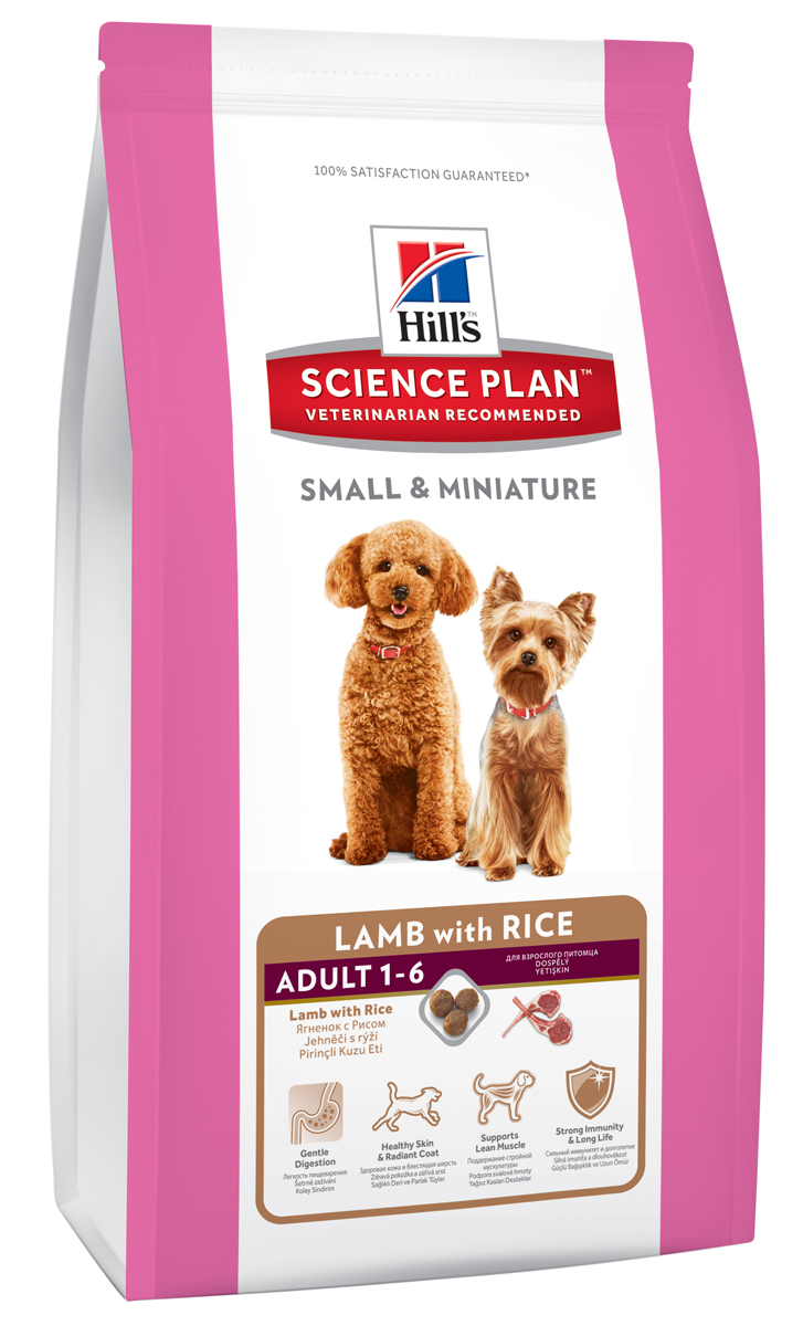 Корм сухой для собак миниатюрных размеров Hills Science Plan Canine Adult 1-6 Small & Miniature, ягненок с рисом, 300 г10514 Корм сухой для собак миниатюрных размеров Hills Science Plan Canine Adult 1-6 Small & Miniature, ягненок с рисом, 300 г10514Hill’s Science Plan - это полноценное, точно сбалансированное питание, приготовленное из ингредиентов высокого качества, без добавления красителей и консервантов. Каждый рацион Science Plan содержит эксклюзивный комплекс антиоксидантов с клинически подтвержденным эффектом для поддержки иммунной системы Вашего питомца. Если вы решили перевести вашу собаку на рацион Hills Science Plan, это необходимо сделать постепенно в течение 7 дней. Смешивайте прежний корм с новым, постоянно увеличивая долю последнего до полного перехода на Hills Science Plan. Тогда ваш питомец сможет в полной мере насладиться вкусом и преимуществами превосходного питания, которое обеспечивает рацион Hills Science Plan. Рекомендуется - Собакам от 1 года до 6 лет мелких и миниатюрных пород, умеренно активным. Не рекомендуется - Кошкам - Щенкам - Беременным и лактирующим сукам. В течение беременности и лактации суку необходимо перевести на рацион для щенков Science Plan Puppy Small &...