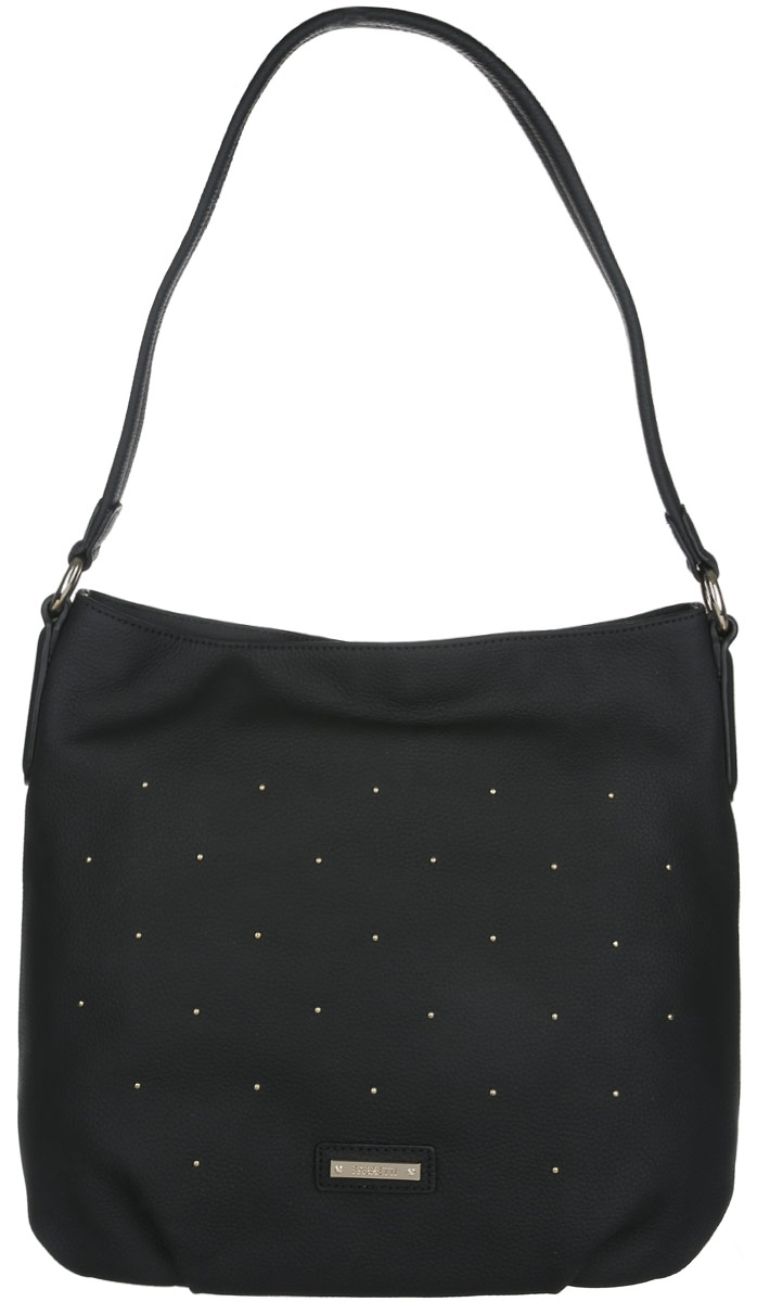 Сумка женская Fabretti, цвет: черный. N2550N2550-black Сумка женская Fabretti, цвет: черный. N2550N2550-blackСтильная женская сумка Fabretti выполнена из натуральной кожи с фактурным тиснением и оформлена декоративными металлическими элементами. Изделие содержит одно большое отделение, которое закрывается на застежку-молнию. Внутри расположено три накладных кармашка для мелочей, два врезных кармана на молнии, и один навесной карман на застежке-молнии. Снаружи, на задней стороне сумки, расположен врезной карман на застежке-молнии. Сумка оснащена удобным ручкой и плечевым ремнем, который можно регулировать по длине. Оригинальный аксессуар позволит вам завершить образ и быть неотразимой.
