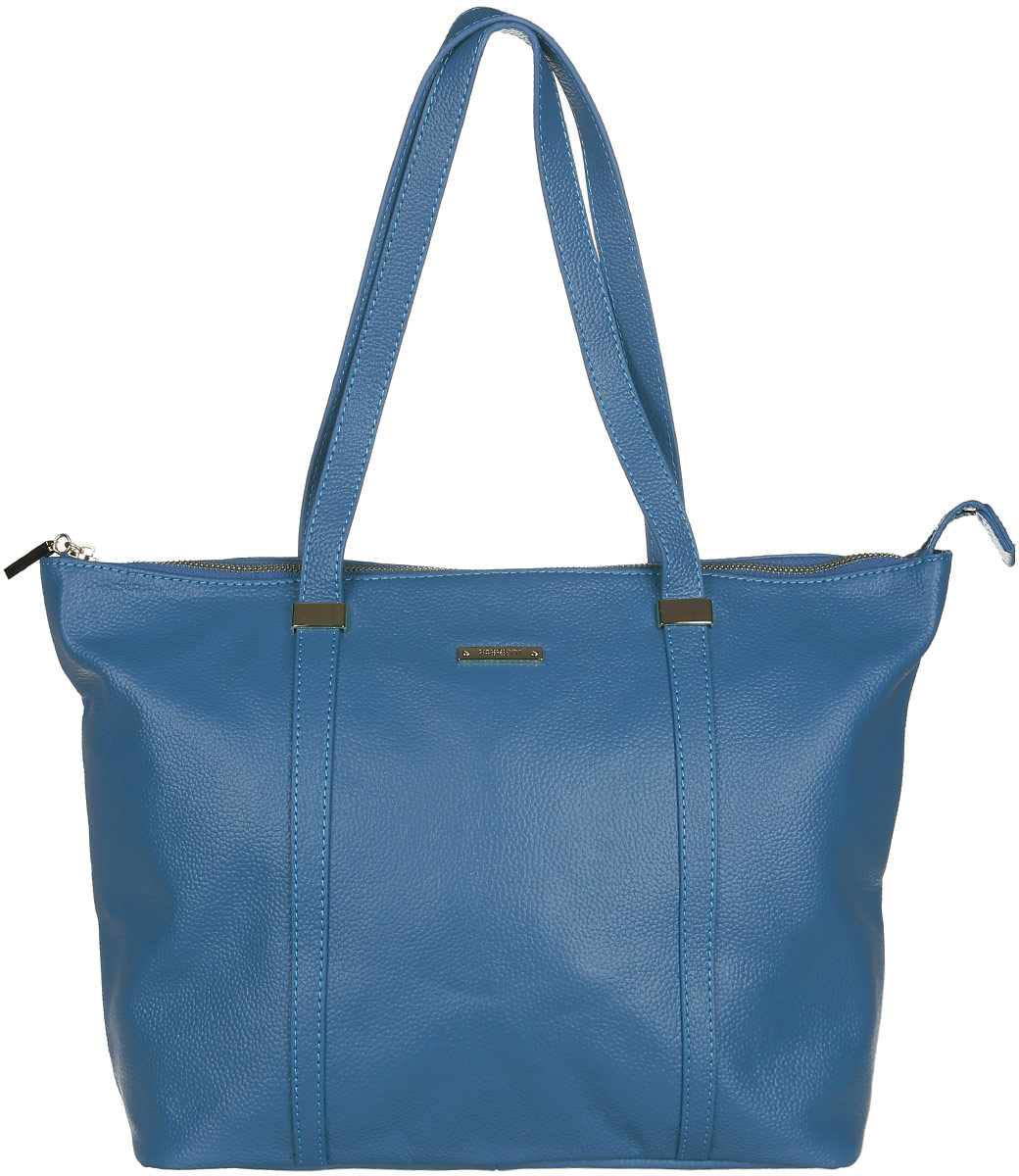 Сумка женская Fabretti, цвет: голубой. N2553N2553-blue Сумка женская Fabretti, цвет: голубой. N2553N2553-blueСтильная и вместительная женская сумка Fabretti изготовлена из натуральной кожи зернистой фактуры и оформлена логотипом бренда. Изделие состоит из одного основного отделения и застёгивается на металлическую застежку-молнию. Отделение содержит карман-средник на молнии, два врезных кармана на молниях и два нашивных кармашка для телефона и мелочей. На задней стенке предусмотрен врезной карман на молнии. Изделие оснащено двумя удобными ручками, высота которых позволяет носить сумку на сгибе руки или на плече. Дно сумки дополнено металлическими ножками. Прилагается фирменный текстильный чехол для хранения изделия. Сумка Fabretti внесет элегантные нотки в ваш образ и подчеркнет ваше отменное чувство стиля.