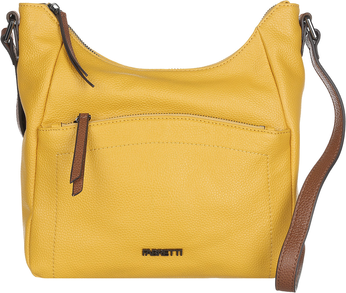 Сумка женская Fabretti, цвет: желтый, коричневый. N2541N2541-yellow Сумка женская Fabretti, цвет: желтый, коричневый. N2541N2541-yellowСтильная женская сумка Fabretti выполнена из натуральной кожи с фактурным тиснением. Изделие содержит одно вместительное отделение, которое закрывается на застежку-молнию. Внутри расположены два накладных кармашка для мелочей, карман-средник на застежке-молнии и два врезных кармана на молнии. Снаружи, на лицевой стороне сумки, расположен накладной карман на застежке-молнии, а на задней стороне расположен врезной карман на застежке-молнии. Сумка оснащена удобным плечевым ремнем, который можно регулировать по длине. Оригинальный аксессуар позволит вам завершить образ и быть неотразимой.