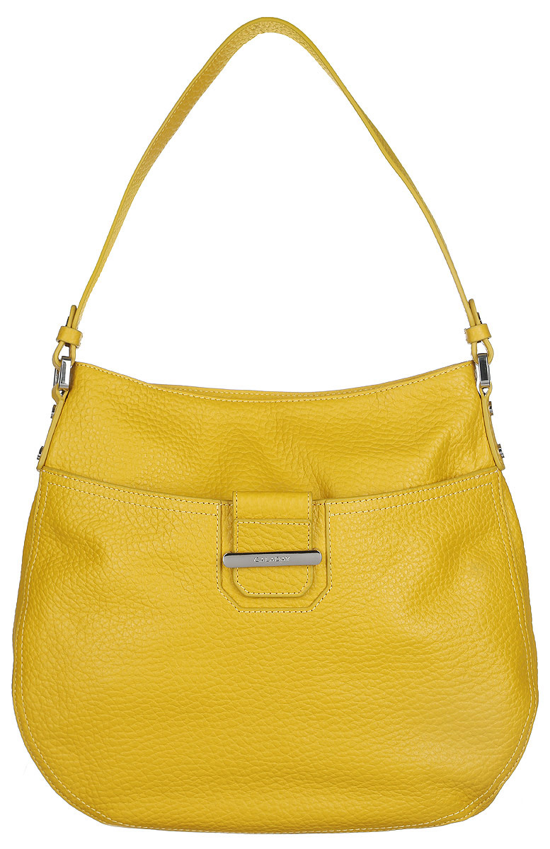Сумка женская Galaday, цвет: желтый. GD4661GD4661 yellow Сумка женская Galaday, цвет: желтый. GD4661GD4661 yellowСтильная сумка Galaday, выполненная из натуральной кожи с зернистой фактурой, оформлена металлической фурнитурой с символикой бренда. Изделие застегивается клапаном на застежку-молнию. Внутри расположены два накладных кармашка для мелочей, карман-средник на молнии и врезной карман на молнии. На задней стороне сумки расположен врезной карман на молнии. Лицевая сторона оснащена накладным карманом на магнитной кнопке. Изделие оснащено практичной лямкой. К сумке прилагается фирменный чехол для хранения. Элегантная сумка прекрасно дополнит ваш образ.