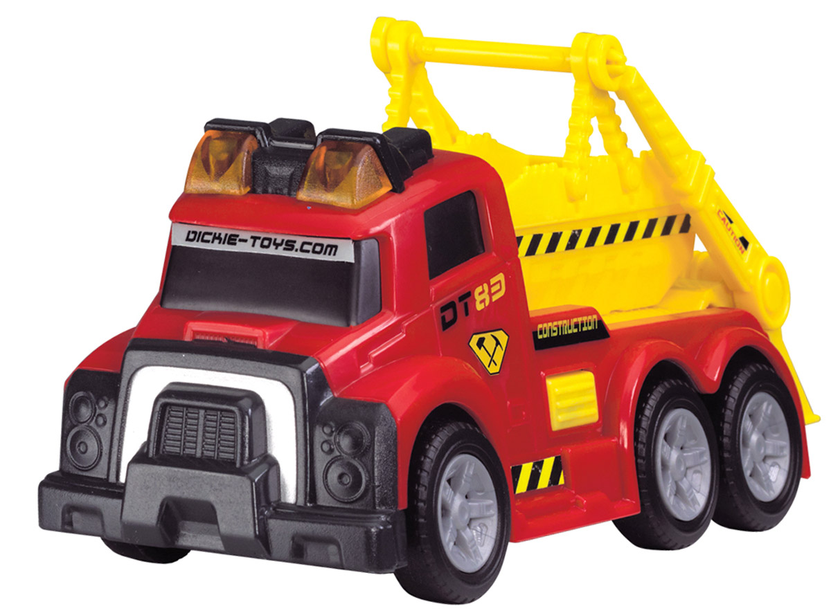 Dickie Toys Контейнеровоз3413581 Dickie Toys Контейнеровоз3413581Мощный контейнеровоз Dickie Toys непременно понравится вашему ребенку. Контейнер игрушки опускается. Колеса оснащены свободным ходом. Кнопка на боку машинки активирует световые и звуковые эффекты. С этой игрушкой ваш малыш будет часами занят игрой. Порадуйте его таким замечательным подарком! Для работы игрушки необходимы 3 батарейки напряжением 1,5V типа LR41 (товар комплектуется демонстрационными).