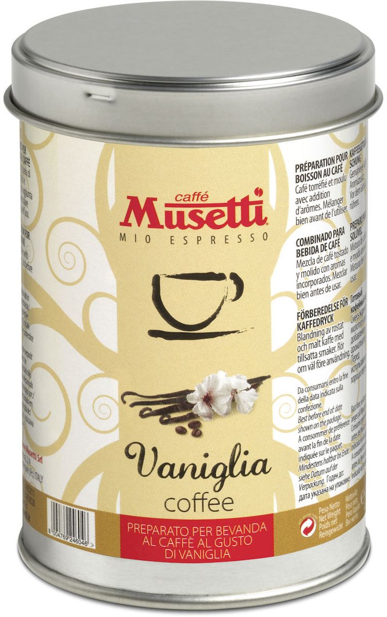 Musetti кофе молотый ароматизированный Ваниль, 125 г8004769246046 Musetti кофе молотый ароматизированный Ваниль, 125 г8004769246046Кофе молотый ароматизированный Musetti обладает насыщенным вкусом со сладковатыми нотками французской ванили и долгим приятным послевкусием.