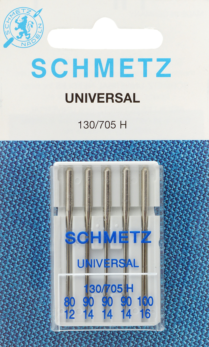Иглы для бытовых швейных машин Schmetz, универсальные, №80, 90, 100, 5 шт22:15.2.VOS Иглы для бытовых швейных машин Schmetz, универсальные, №80, 90, 100, 5 шт22:15.2.VOSУниверсальные иглы Schmetz, выполненные из никеля, подходят для бытовых швейных машин всех марок. В набор входят универсальные иглы, которые идеально подходят для всех тканых материалов. Иглы имеют небольшой закругленный кончик, что делает их универсальными в использовании с различными видами тканей. В комплекте пластиковый футляр для переноски и хранения. Система универсальных игл: 130/705 H. Номера игл: 80/12, 90/14 (3 шт.), 100/16.