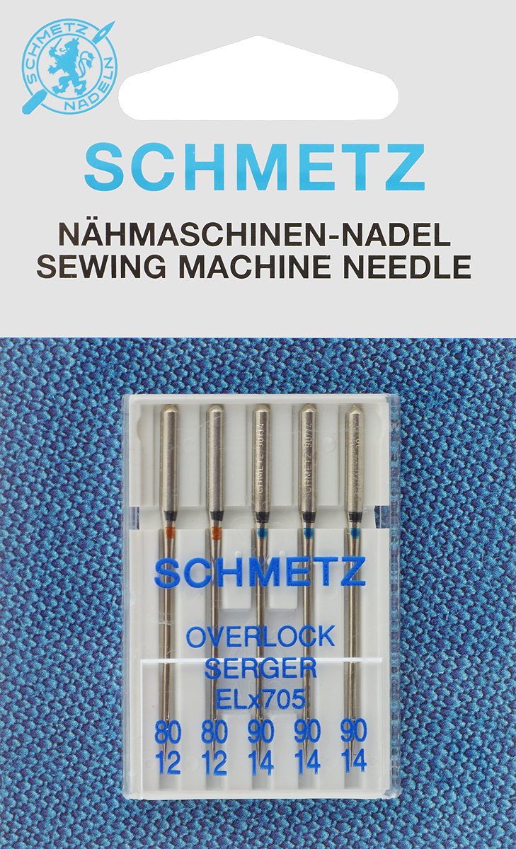 Иглы для оверлоков Schmetz, №80, 90, 5 шт22:40.2.VZS Иглы для оверлоков Schmetz, №80, 90, 5 шт22:40.2.VZSСпециальные иглы Schmetz, выполненные из никеля, подходят для оверлоков всех марок. В набор входят иглы, которые идеально подходят для обметывания срезов текстильных материалов. Каждая игла имеет цветовой код. В комплекте пластиковый футляр для переноски и хранения. Система игл: ELx705. Номера игл: 80/12 (2 шт.), 90/14 (3 шт.).