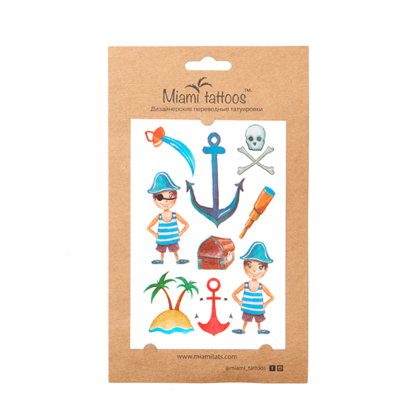 Miami Tattoos Акварельные переводные тату Miami Tattoos Pirate 1 лист 10 см х 15 смMT0011 Miami Tattoos Акварельные переводные тату Miami Tattoos Pirate 1 лист 10 см х 15 смMT0011Miami Tattoos - это дизайнерские переводные тату-украшения. Коллекция акварельных тату Pirate – это настоящие картины на вашей коже! Для производства Miami Tattoos используются только качественные, яркие и стойкие краски. Они не вызывают аллергию и держатся до семи дней!