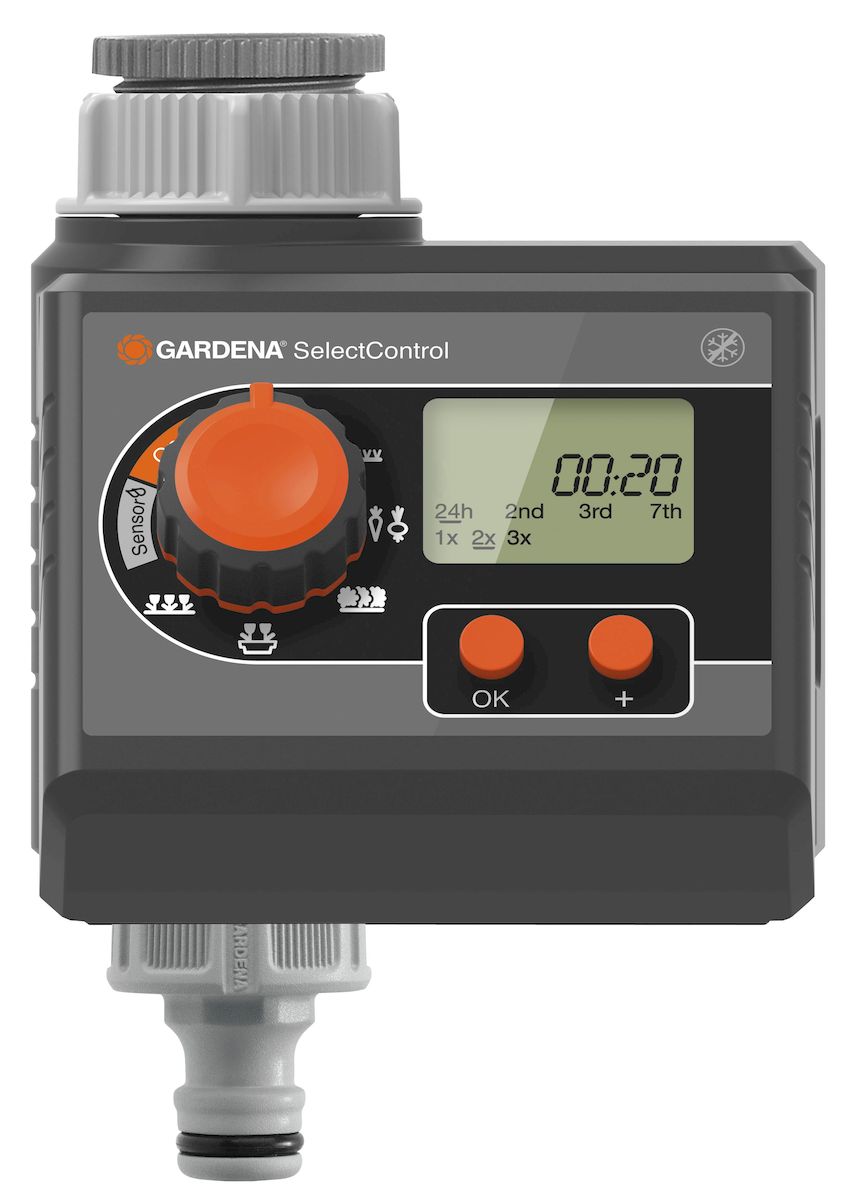 Таймер подачи воды Gardena SelectControl01885-29.000.00 Таймер подачи воды Gardena SelectControl01885-29.000.00Таймер подачи воды Gardena SelectControl предлагает для полива 5 предустановленных программ: газон, живые изгороди, горшечные растения, цветочные ящики и грядки. Он контролирует полив в соответствии с запрограммированными настройками, которые вы можете легко изменить, если ваши требования и опыт подсказывают другое. После того, как вы запрограммируете таймер, можете больше не волноваться о поливе и в будни, и в отпуске. Cъемная панель управления для более удобного программирования. Наглядный LCD дисплей: все настройки отображаются на дисплее, возможность настройки времени начала, продолжительности и частоты орошения. После того, как вы скорректируете настройки на свой вкус, таймер подачи воды будет осуществлять полив точно согласно вашим пожеланиям. Для работы таймера требуется одна щелочная батарейка типа крона 9 В (не входит в комплект). Предусмотрена индикация уровня заряда батареи. Вы всегда будете знать, когда необходимо ее заменить, и это обеспечивает...