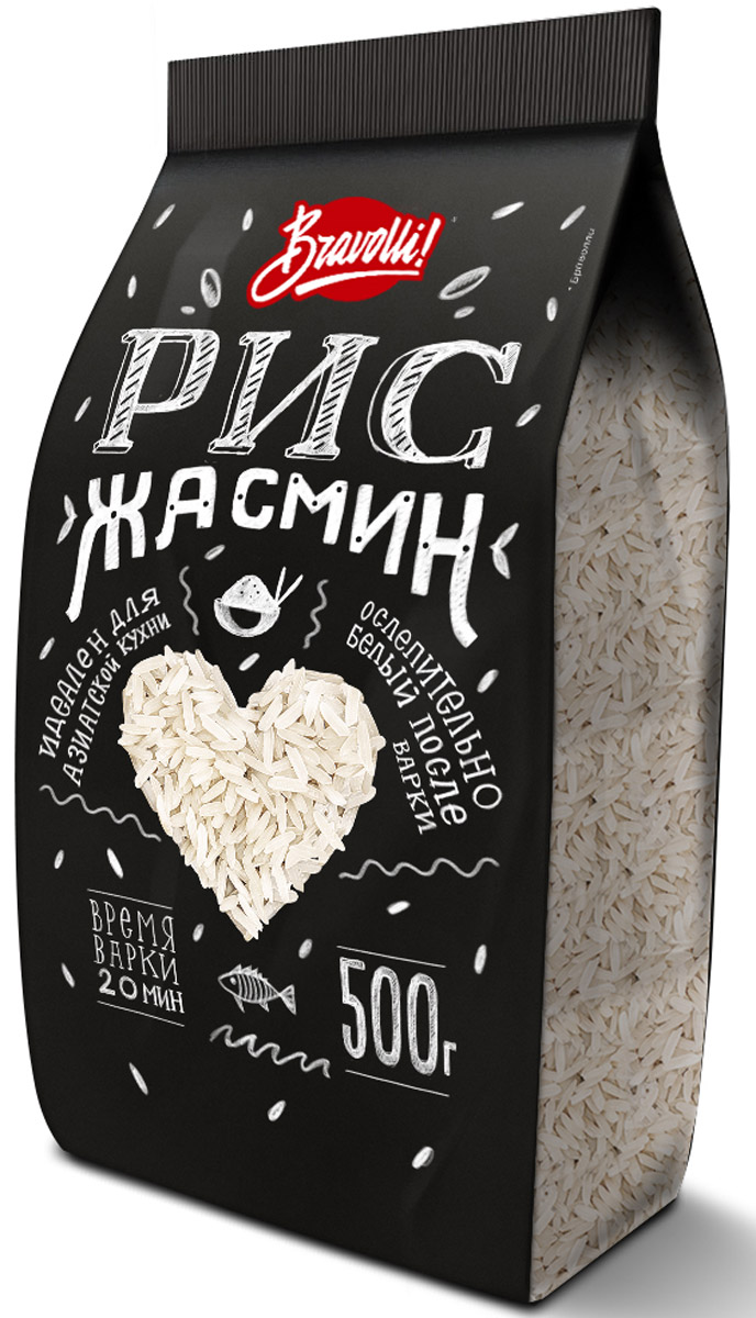 Bravolli Жасмин рис, 500 гБР 61-0,5/6 Bravolli Жасмин рис, 500 гБР 61-0,5/6Рис Жасмин - белый длиннозерный рис, который обладает природным (натуральным) ароматом, напоминающим благоухание белого цветка жасмина.