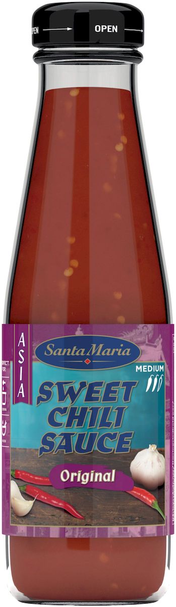 Santa Maria сладкий соус чили, 200 мл3454 Santa Maria сладкий соус чили, 200 мл3454Традиционный и самый распространенный сладкий соус Чили известен также под названием азиатский кетчуп. Придает блюдам отличный аромат и характерный остро-сладкий вкус. Применяется для приготовления восточных тушеных блюд из мяса, рыбы, птицы, морепродуктов и овощей. Сладкий соус Чили используется при запекании или обжаривании, а также может быть основой для маринада. Добавляется как до начала тепловой обработки, так и в процессе. Можно использовать как самостоятельный дип-соус к рыбе, мясу, птице или спринг роллам. Уважаемые клиенты! Обращаем ваше внимание, что полный перечень состава продукта представлен на дополнительном изображении.