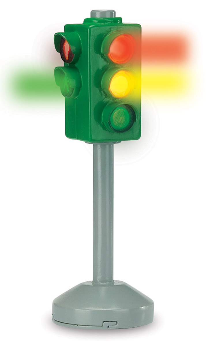 Dickie Toys Игровой набор Светофор City Light3341000 Dickie Toys Игровой набор Светофор City Light3341000Игровой набор Dickie Toys Светофор City Light приятно порадует каждого ребенка. Набор состоит из светофора и двух дорожных знаков. При нажатии на кнопку в верхней части светофора зажигается тот или иной свет одновременно для машин и для пешеходов. Такой набор дополнит и разнообразит игру с любой машинкой или фигуркой. Ваш ребенок с радостью будет играть с этим удивительным набором, придумывая различные захватывающие сюжеты. Порадуйте своего малыша такой интересной игрушкой! Для работы игрушки необходимы 2 батарейки напряжением 1,5V типа LR44 (товар комплектуется демонстрационными).