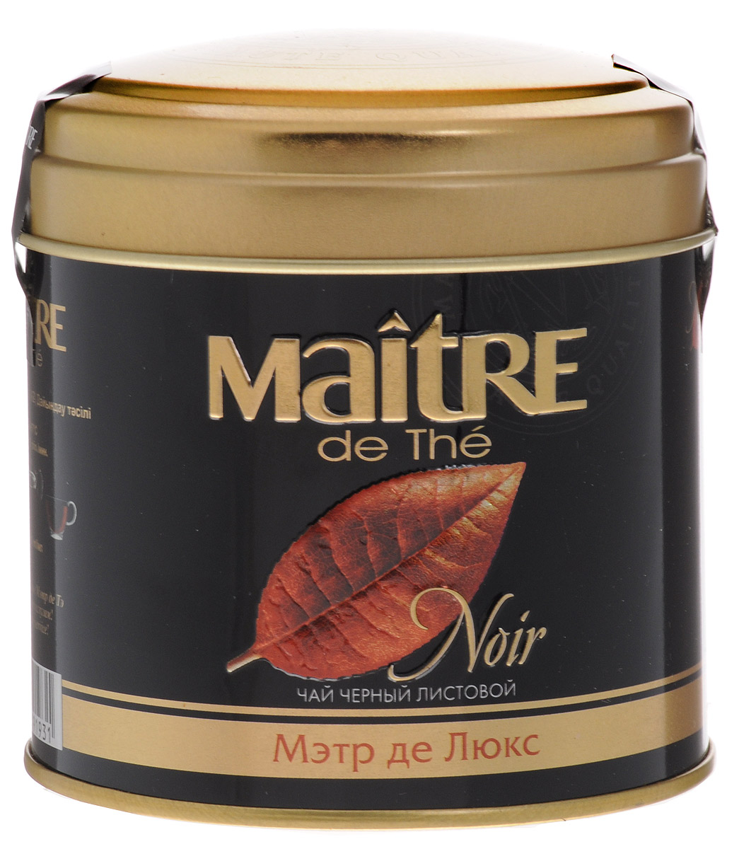 Maitre de The Де Люкс черный листовой чай, 100 г (жестяная банка)бар165р Maitre de The Де Люкс черный листовой чай, 100 г (жестяная банка)бар165рМэтр де Люкс – чай с лучших плантаций Кении, Индии, Китая и Цейлона. Тщательно подобранный купаж раскрывает изысканные оттенки вкуса и аромата этого чая. Мэтр де Люкс - крепкий, терпкий и насыщенный чай с настоем темно-гранатового цвета.