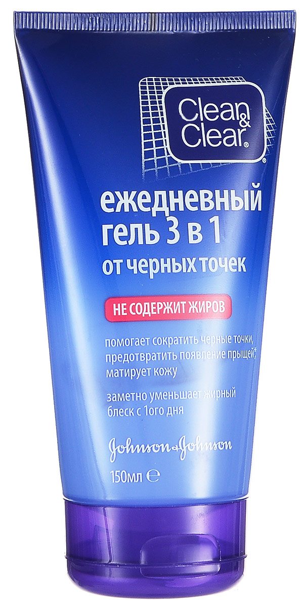 Clean&Clear Ежедневный гель для лица 3 в 1 От черных точек, 150 мл55983 Clean&Clear Ежедневный гель для лица 3 в 1 От черных точек, 150 мл55983Первый ежедневный гель, обладающий тройным действием в одном средстве: • Помогает сократить черные точки; • Предотвращает появление прыщей; • Матирует кожу. Товар сертифицирован.