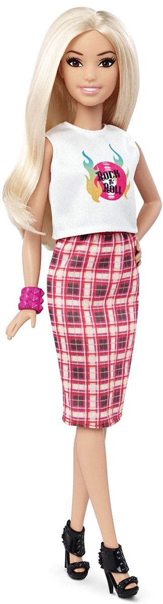 Barbie Кукла Fashionistas цвет наряда белый розовый коричневыйDGY54_DPX67 Barbie Кукла Fashionistas цвет наряда белый розовый коричневыйDGY54_DPX67Стильная кукла Barbie Fashionistas порадует вашу малышку и доставит ей много удовольствия от часов, посвященных игре с ней. Кукла с длинными светлыми волосами одета в клетчатую юбку и белый топ, на ногах куколки - модные черные босоножки на высоком каблуке. Образ куклы дополняет розовый браслет на руке. Куклы Barbie Fashionistas - это множество образов и море удовольствия! Станьте модельером и подбирайте новые дизайнерские решения! У кукол различный цвет волос, глаз и кожи, разные прически, разная форма лица. Им подходит любой стиль: спортивные маечки и современная высокая мода, популярные платья в горошек и блузки с принтами, богемный шик и рокерские наряды, босоножки на каблуках, балетки, кроссовки, милые ботиночки. Барби любят украшения: бусы, очки, сережки. Они могут носить челки и проборы, кудряшки и прямые волнистые волосы, быть брюнетками, блондинками и рыжими, краситься в абсолютно черный и в современный пурпурный цвет. Соберите их всех!