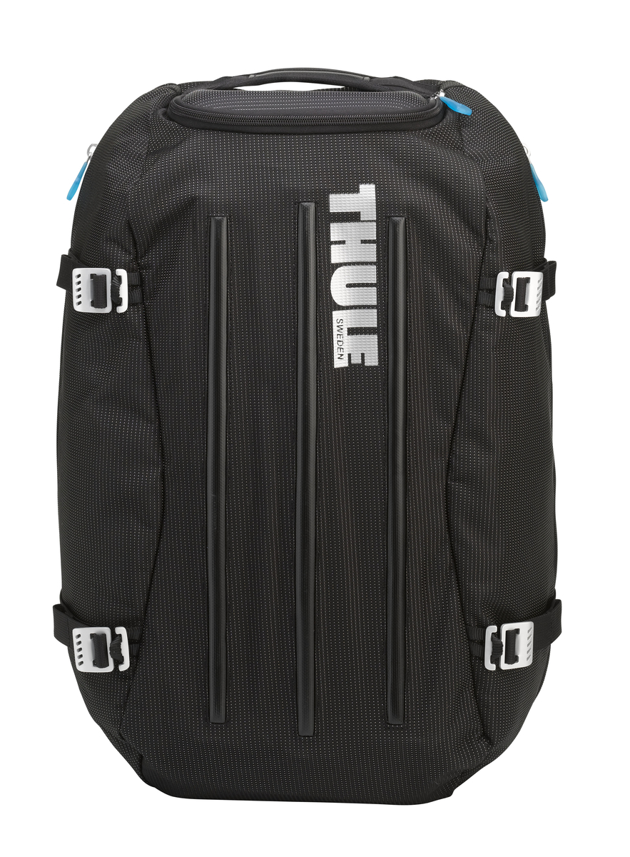 Сумка-рюкзак Thule Crossover Duffel Pack, цвет: черный, 40л. TCDP13201082 Сумка-рюкзак Thule Crossover Duffel Pack, цвет: черный, 40л. TCDP13201082Туристический рюкзак Thule Crossover 40L - Идеальная сумка для дальних путешествий. Этот гибрид рюкзака и спортивной сумки с молнией сзади обеспечивает сохранность любого содержимого. Алюминиевый каркас и водостойкий материал делают эту сумку легкой, но прочной Изготовленное по технологии горячей прессовки ударопрочное отделение SafeZone защитит ваши очки, портативную электронику и другие хрупкие вещи (отделение запирается и может быть удалено для освобождения дополнительного места). Приподнятые направляющие обеспечивают дополнительную защиту сумки и ее содержимого. Молния на задней стенке позволяет быстро достать из сумки необходимые вещи. Регулировочные ремни для подгонки размера сумки в зависимости от количества багажа Воздухопроницаемые ремни рюкзака Вместительные боковые отделы помогут отделить чистое от грязного, мокрое от сухого и деловое от повседневного.