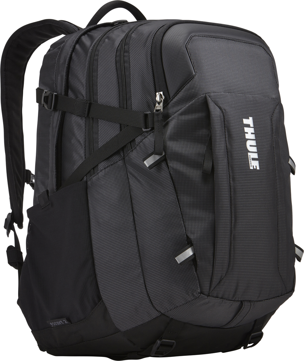 Рюкзак Thule EnRoute ESCORT, цвет: черный, 27л. TCBP4173202887 Рюкзак Thule EnRoute ESCORT, цвет: черный, 27л. TCBP4173202887Рюкзак Thule EnRoute Escort 2 - Рюкзак объемом 27 л обеспечивает оптимальную вместимость для повседневного хранения вещей. Отличается использованием конструкции SafeEdge для защиты ноутбука. Вмещает MacBook Pro с диагональю экрана 15 или ноутбук с диагональю экрана 15,6 и дополнительно планшет Отделение для ноутбука с конструкцией SafeEdge и дополнительный чехол для планшета с мягкой подкладкой В ударопрочном отделении SafeZone для солнечных очков и хрупких вещей есть специальный карман для телефона В отделении для ноутбука также можно хранить питьевую систему (в комплект не входит) Большое основное отделение позволяет хранить ваше снаряжение отдельно от электроники Карманы на переднем клапане, обеспечивающие быстрый доступ Потайные крепления со светоотражающими деталями Панель-органайзер обеспечит надежное хранение и быстрый поиск мелких предметов. Выемки для вентиляции на задней стороне обеспечивают циркуляцию воздуха. Поясной ремень...